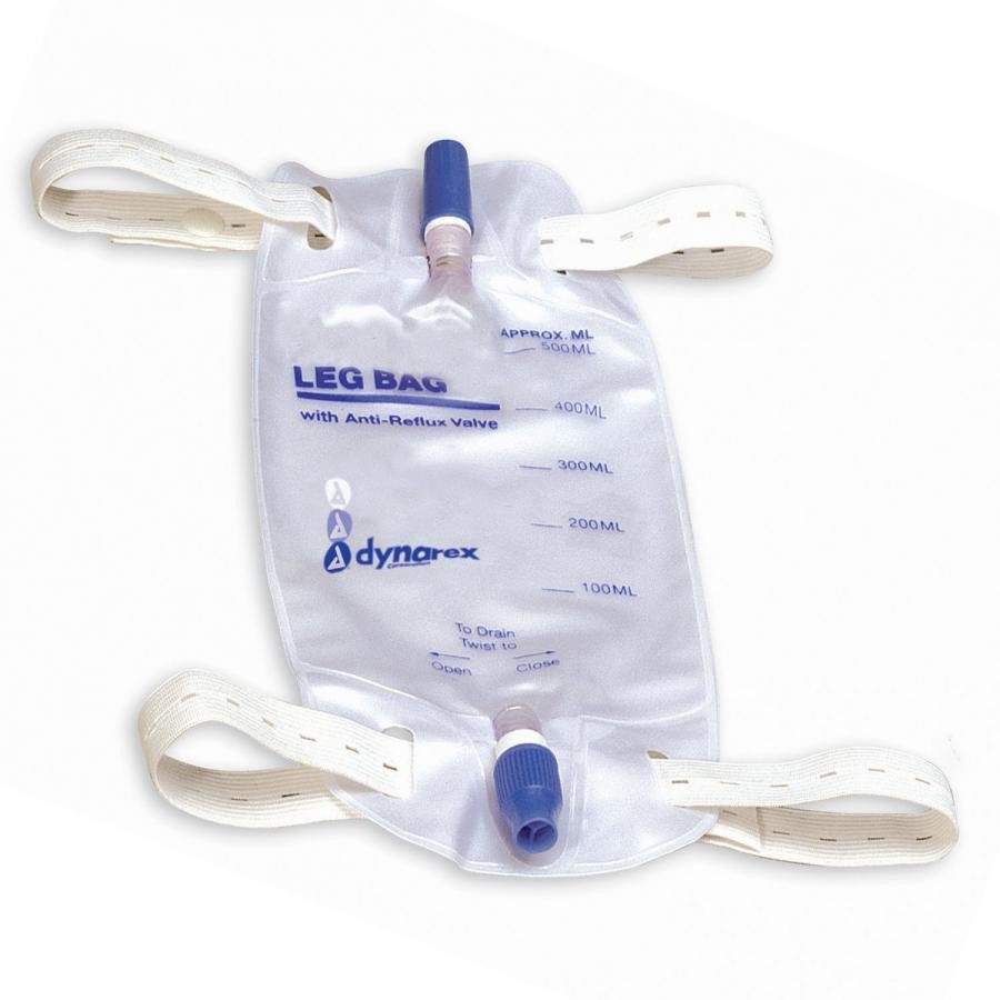 Dynarex Leg Bag, Vinyl, Disposable, 600 mL, free, 48 Count, 4281