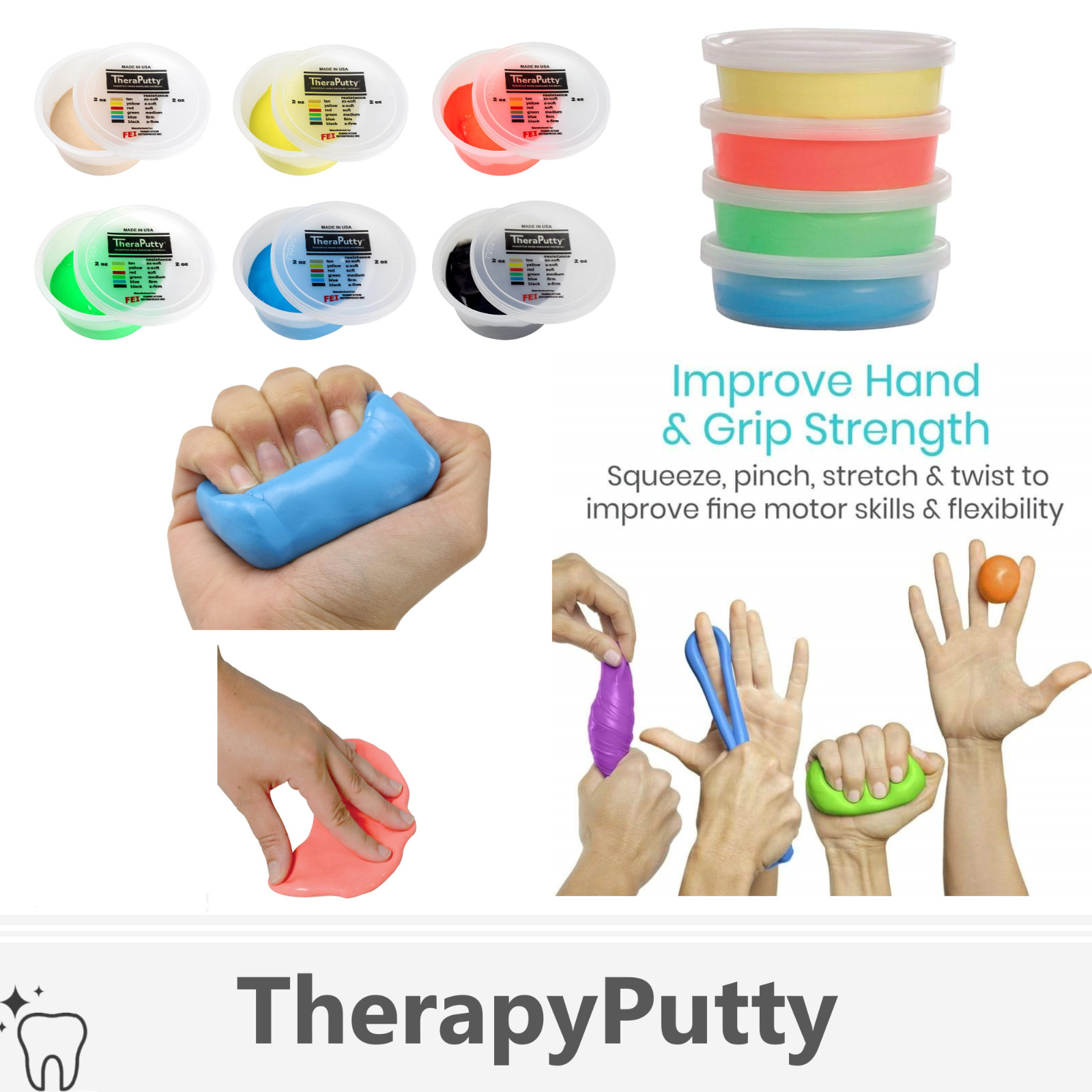 Therapy Putty – Resistive Hand Exercise Theraputty CHOOSE: Size Resistance Color
