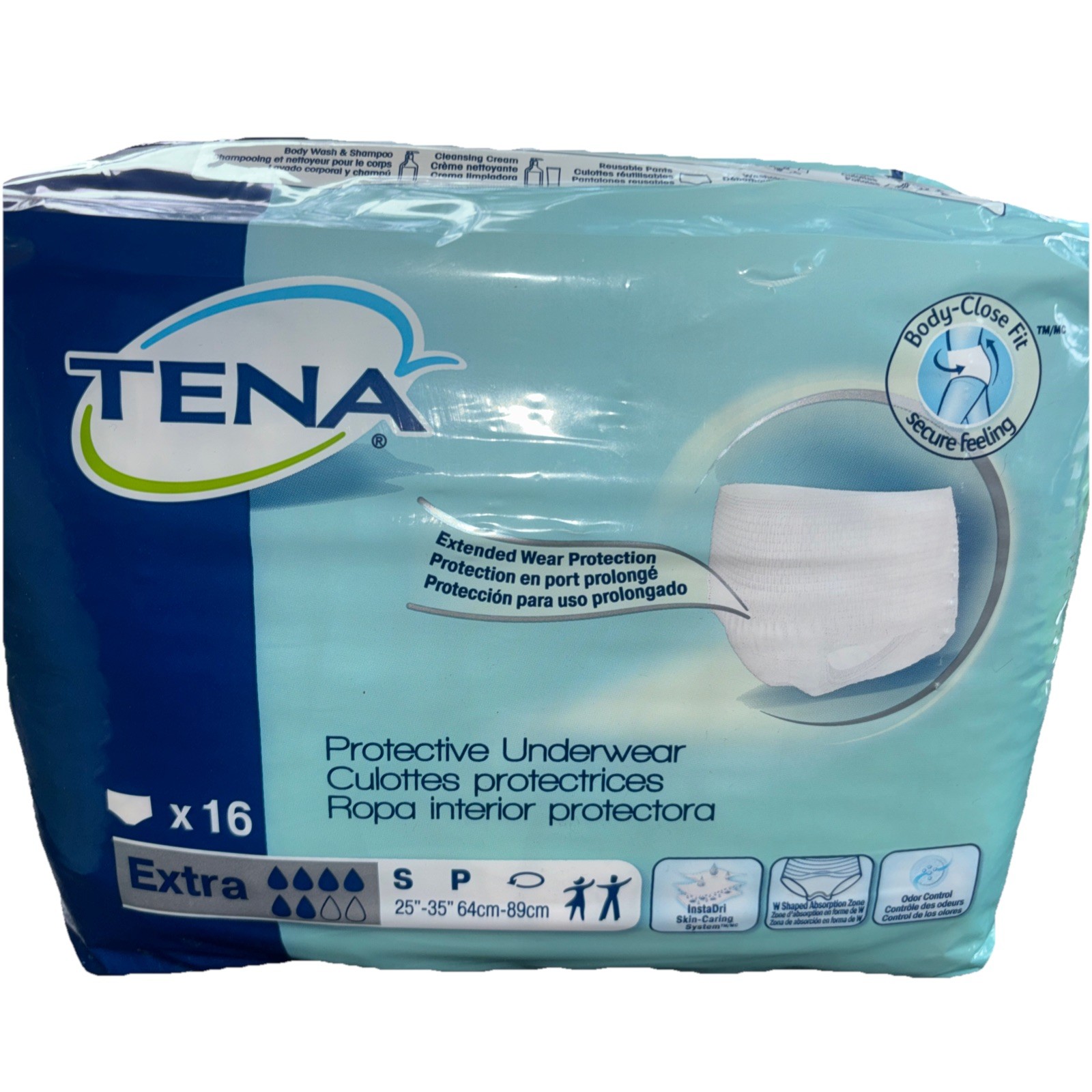BRAND NEW Tena Protective Underwear Extra Size Small 25″-35″ 2×16 32 Count
