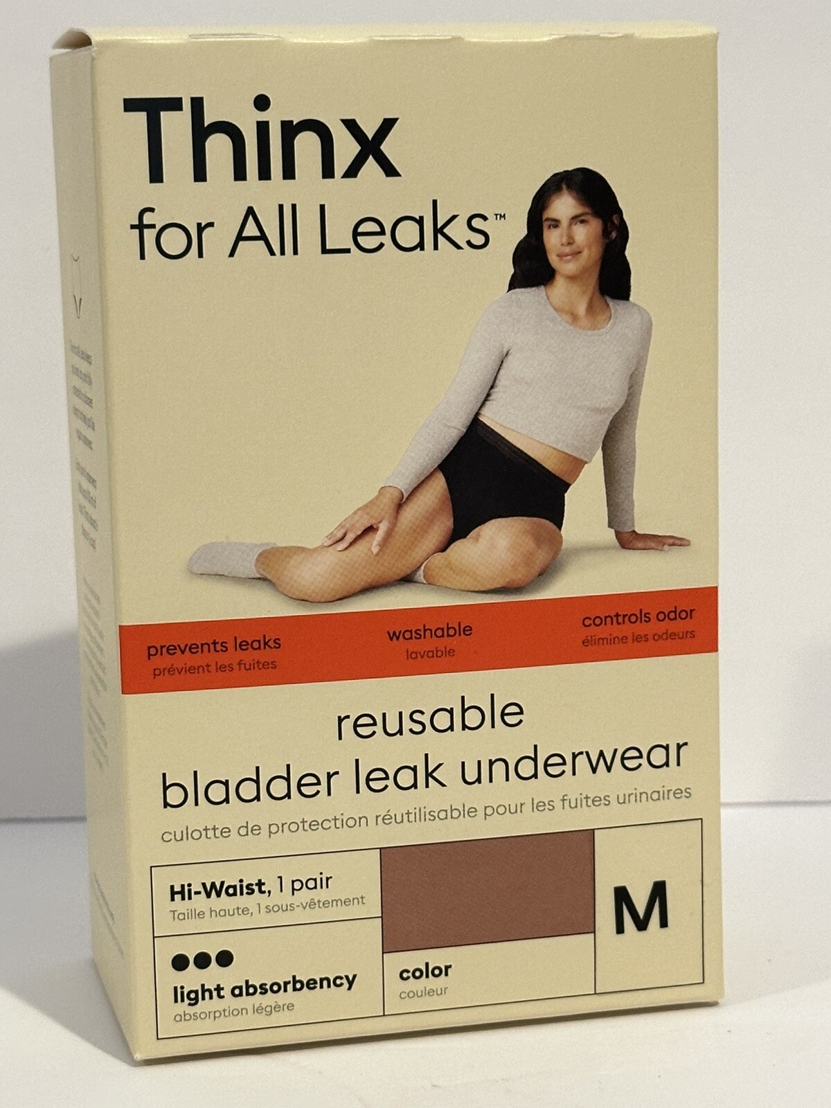Thinx For All Leaks Light Absorbency Hi-Waist Bladder Leak Underwear Size M