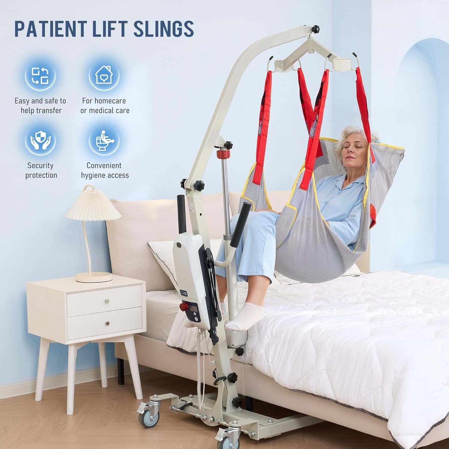 Full Body Patient Lift Sling Lifting/Transferring Medical Aid Sling Up to 510lb