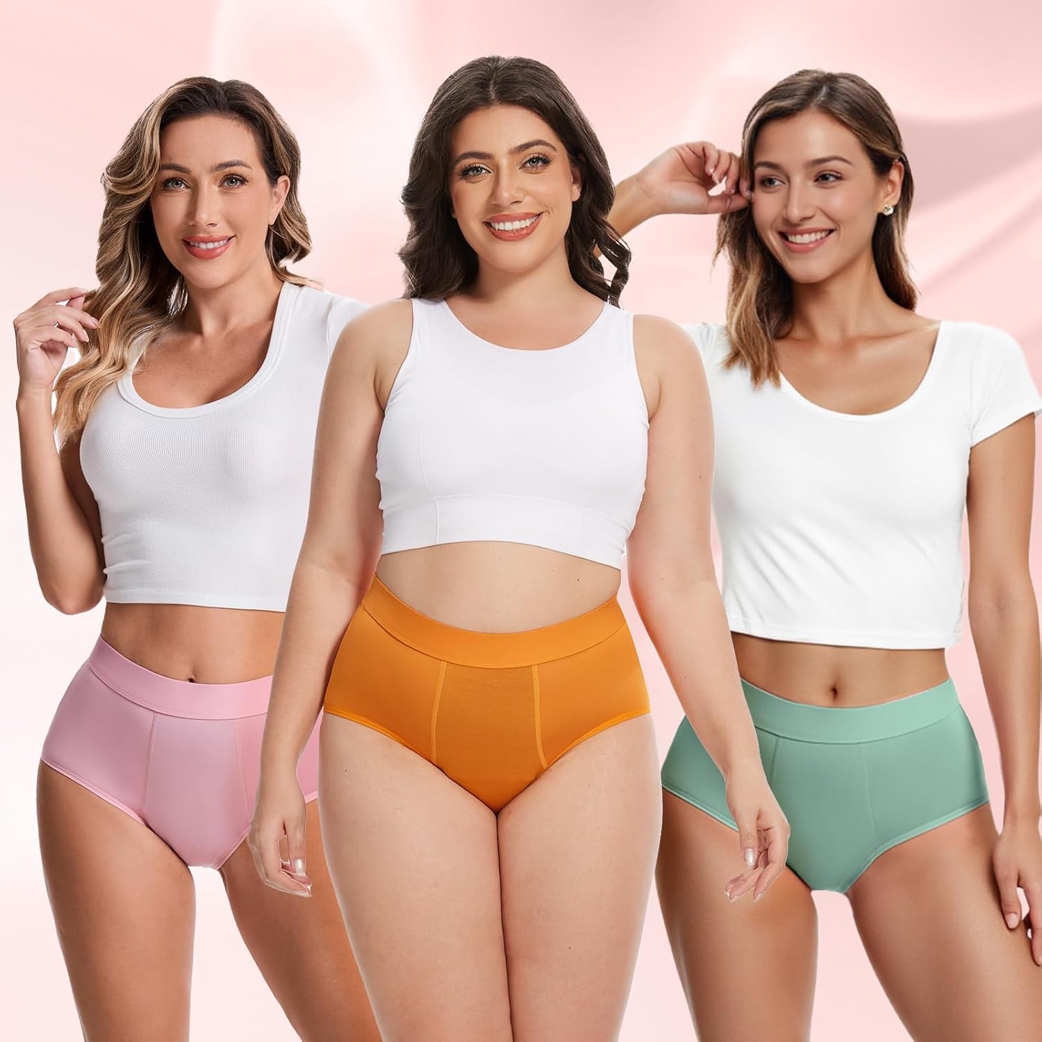 Leak Proof Period Underwear for Women Heavy Flow Washable Plus Size Period Panti