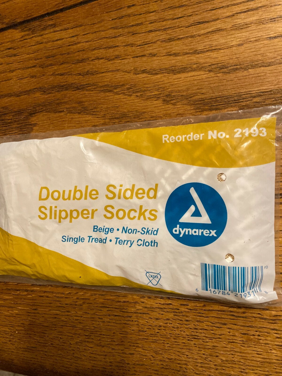 Dynarex #2193 Double Sided Slipper Socks, Terry Cloth, Beige – Size XL – 1 pair