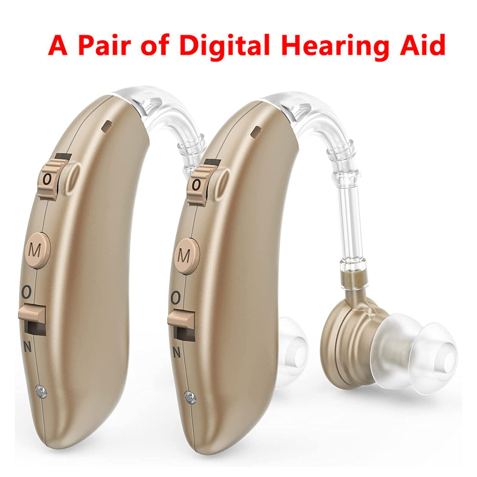 Rechargeable Digital Hearing Aid Severe Loss Invisible BTE Ear Aids High-Power