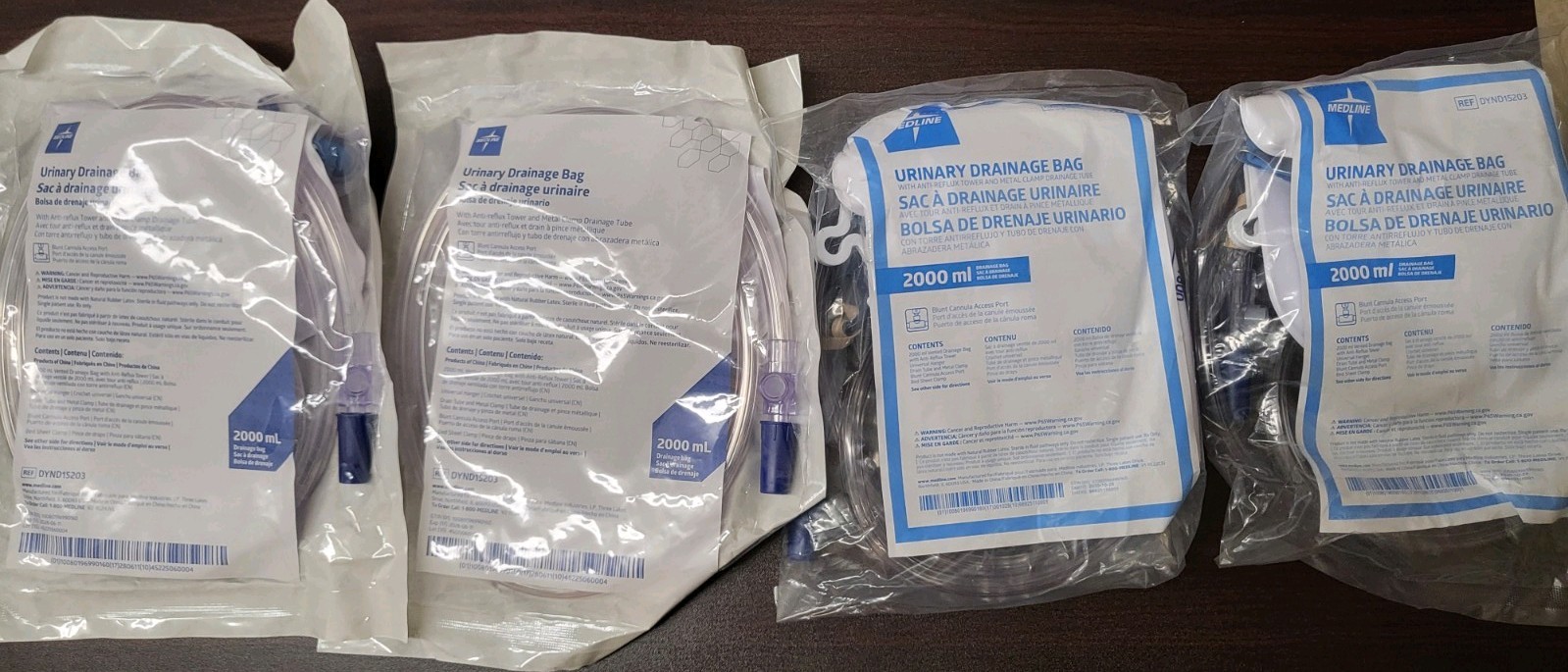 Medline Urinary Drainage Bag, 2000 mL Lot Of 4