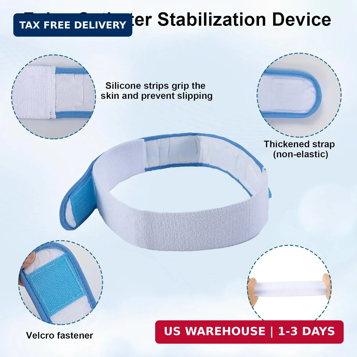 4 Pack Foley Catheter Leg Strap, Anti Slip Catheter Leg Bag Holder, Catheter Sta