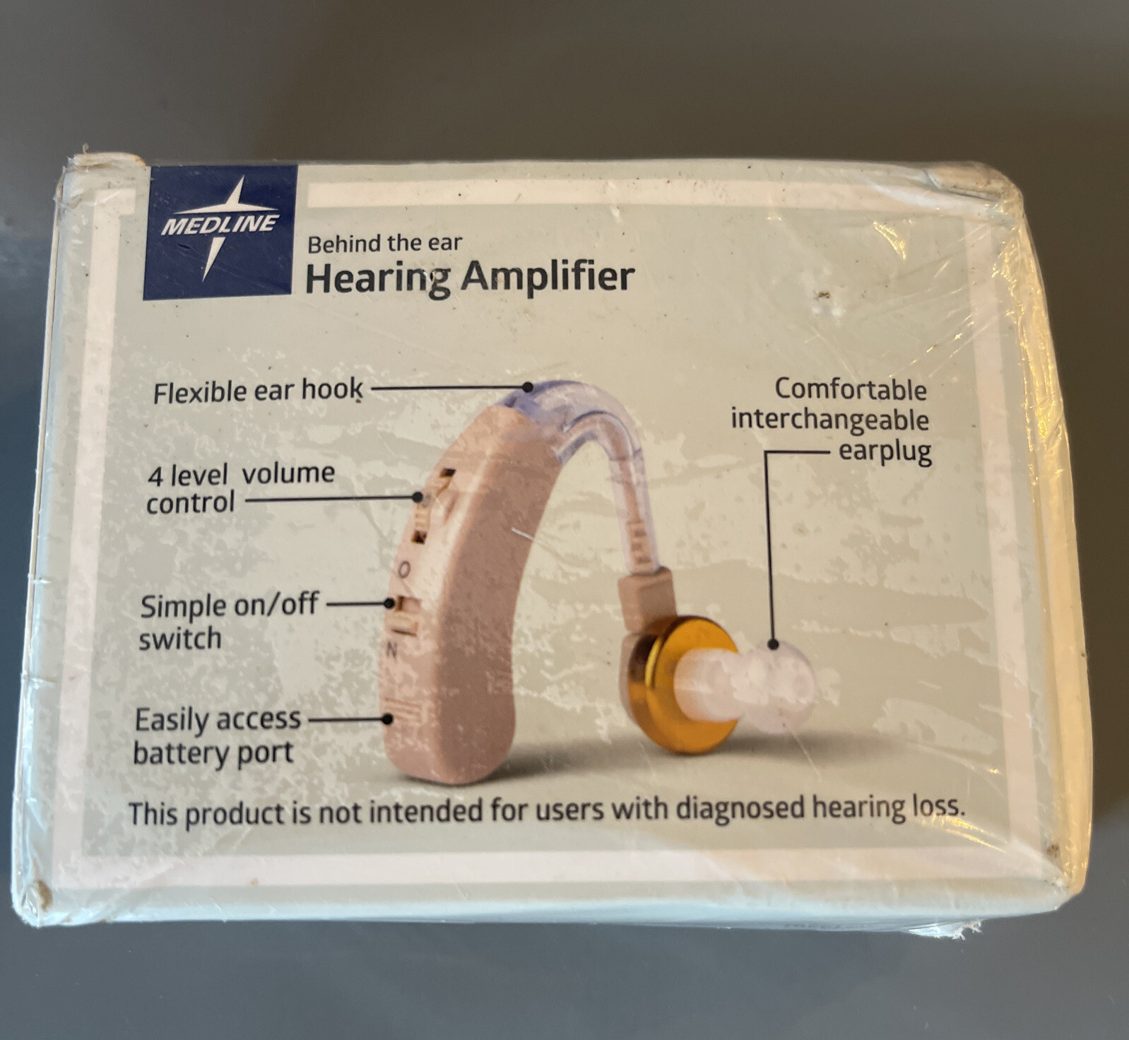 A Digital Hearing Aid. A Kit Behind the Ear BTE Sound Voice Amplifier New