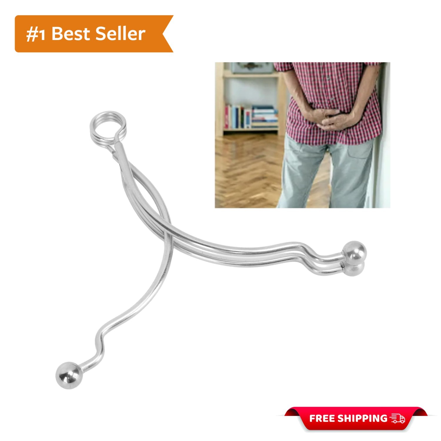 Man Urinary Incontinence Clamp, Stainless Steel Leakage Proof Incontinence Cl…