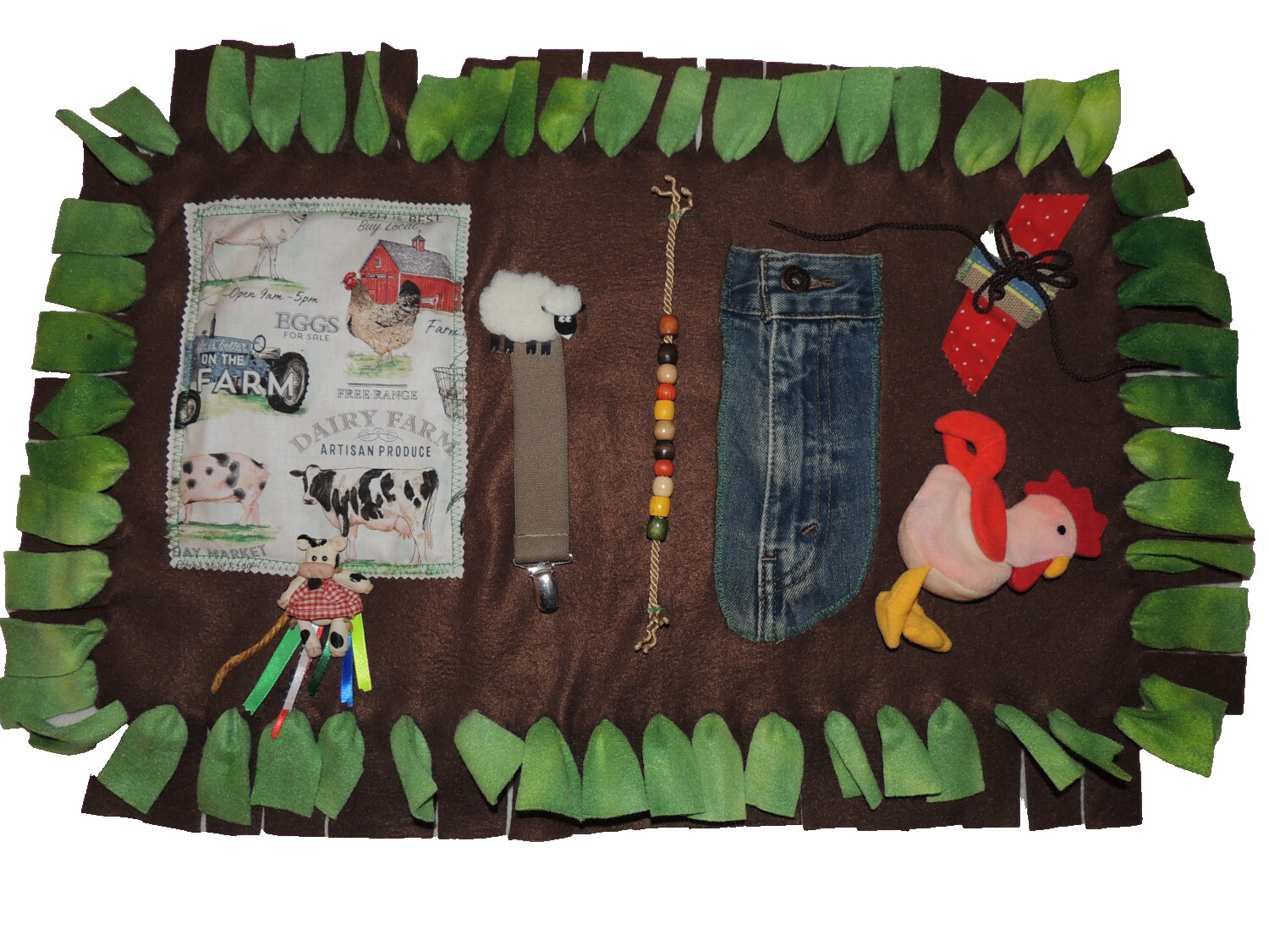 Handcrafted Fleece Fidget Activity Mat for Dementia Patients