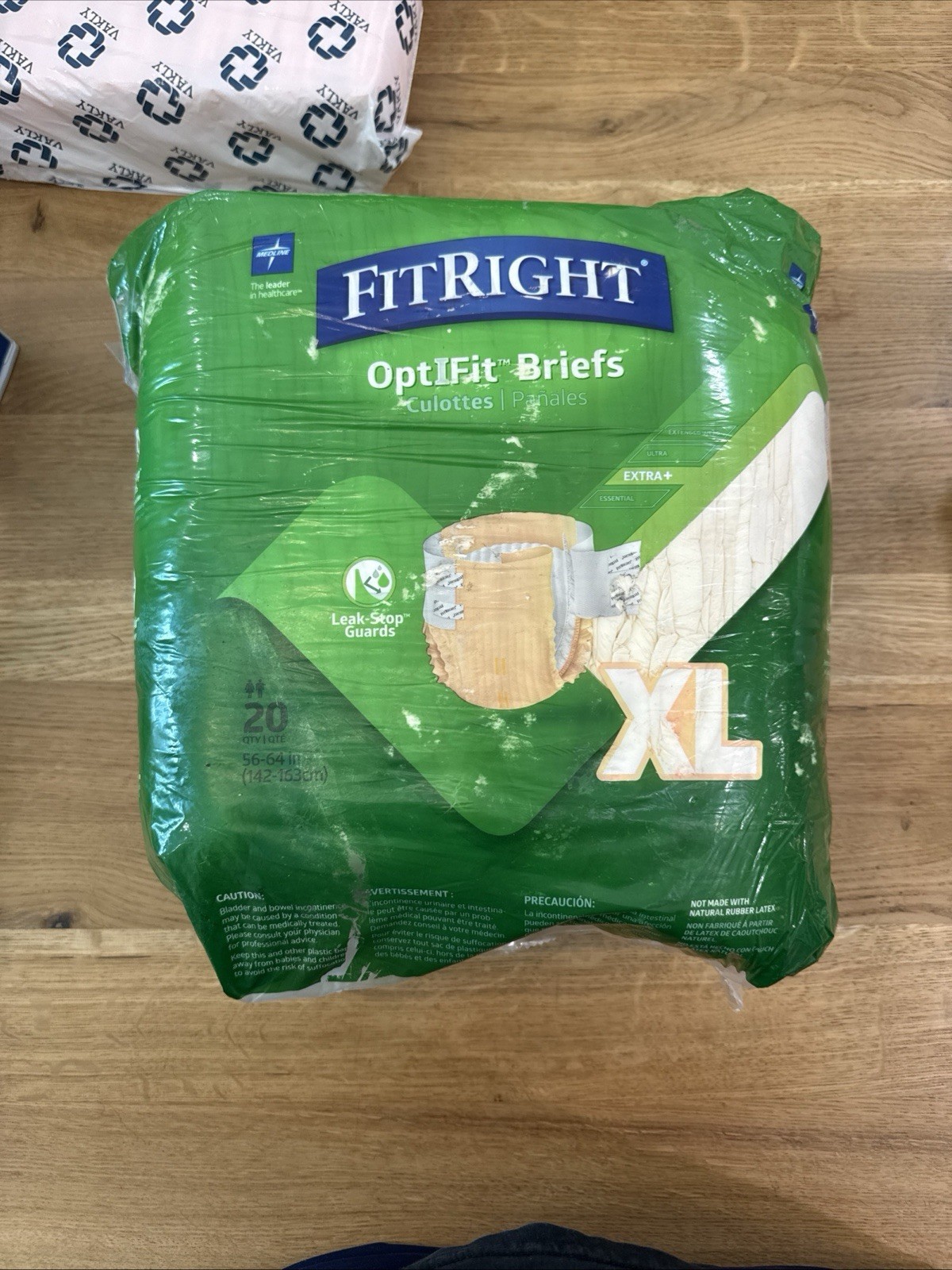 FitRight OptiFit XL Adult Diapers W/ Tabs, 20 Count, 56-64 Inch Waist Distress