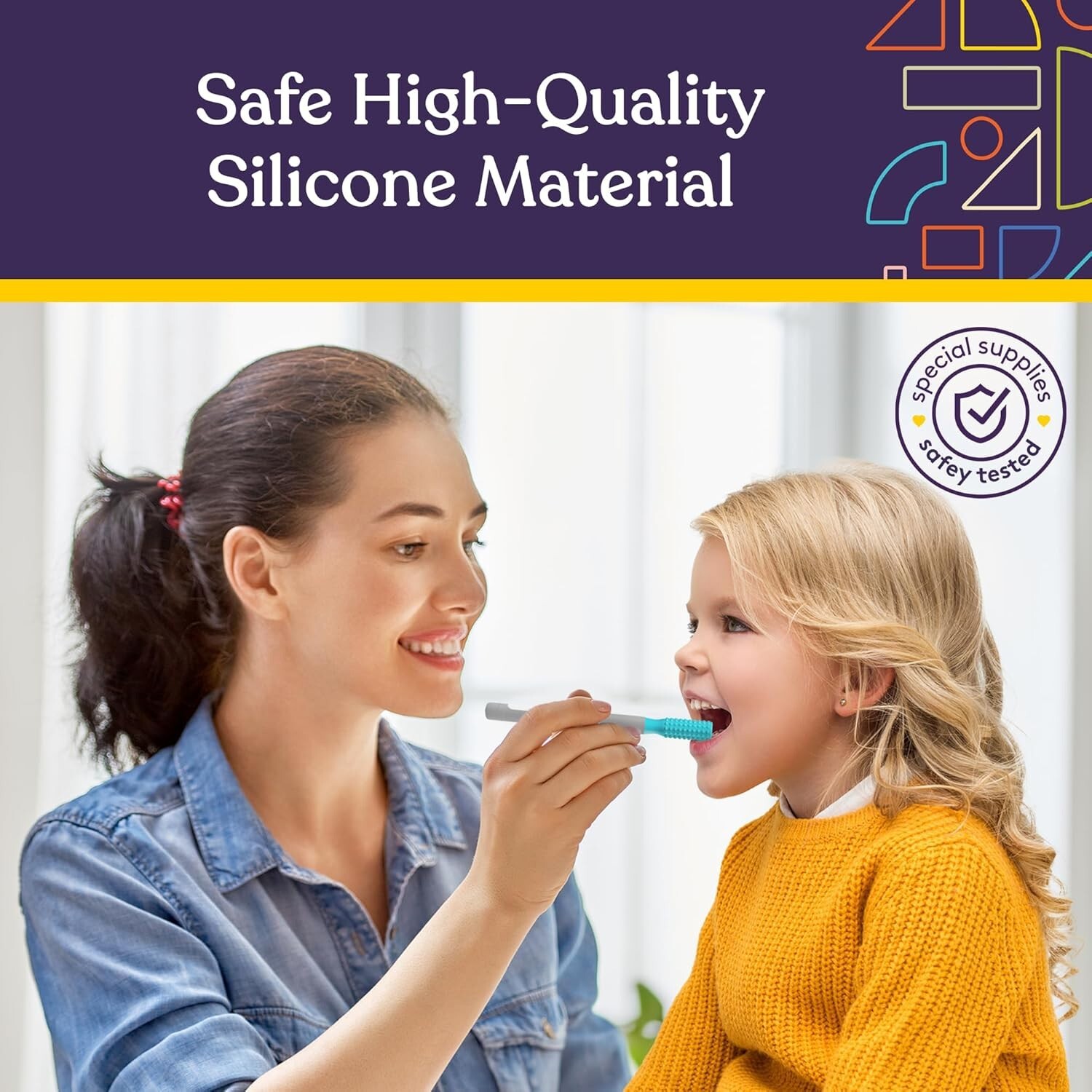 Buzz Buddy Oral Motor Stimulation Kit with 6 Textured Heads & Soft Vibration`