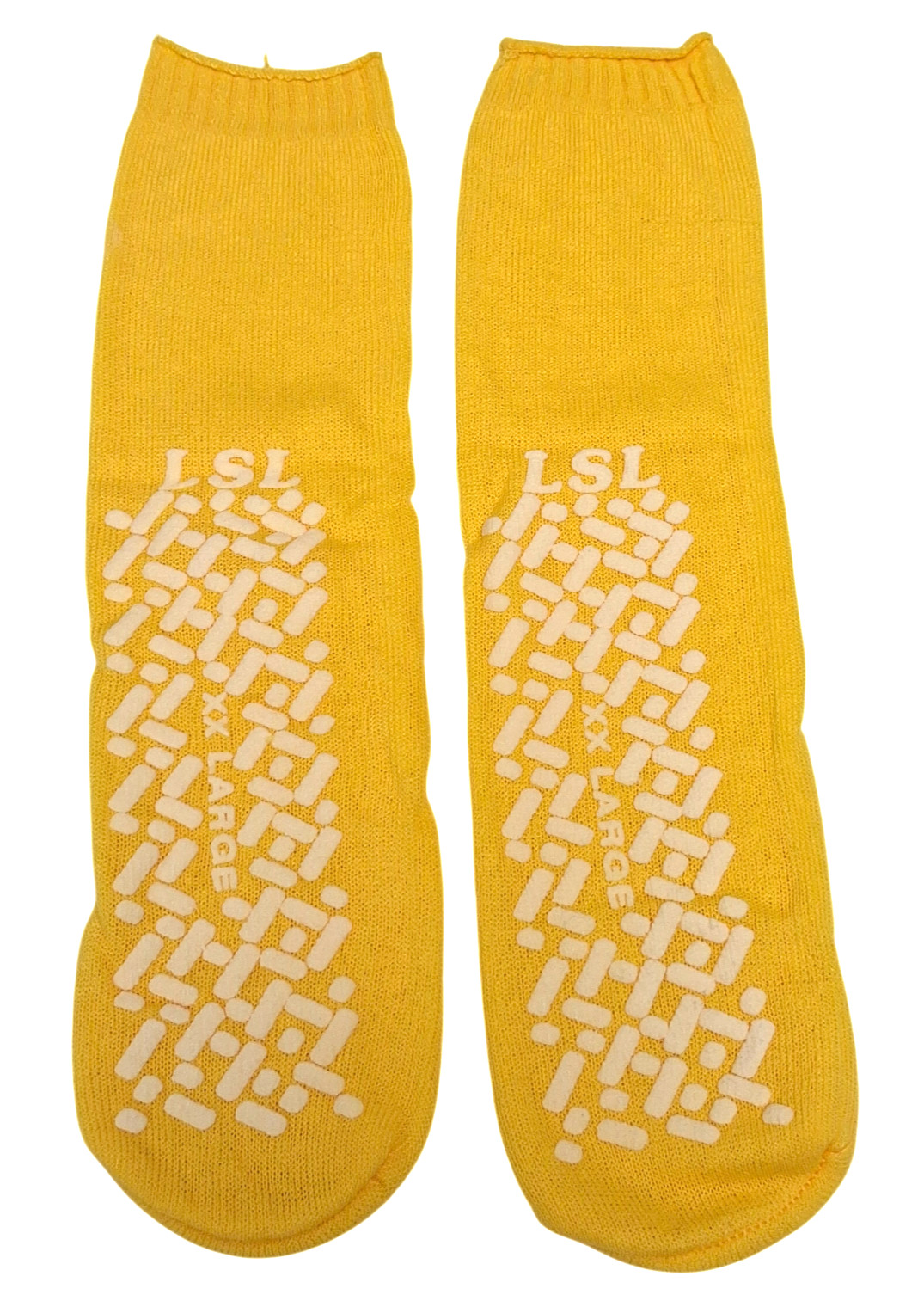 12pairs Yellow LSL Medical Hospital Slipper Socks Double Tread Non-Slip XXLARGE