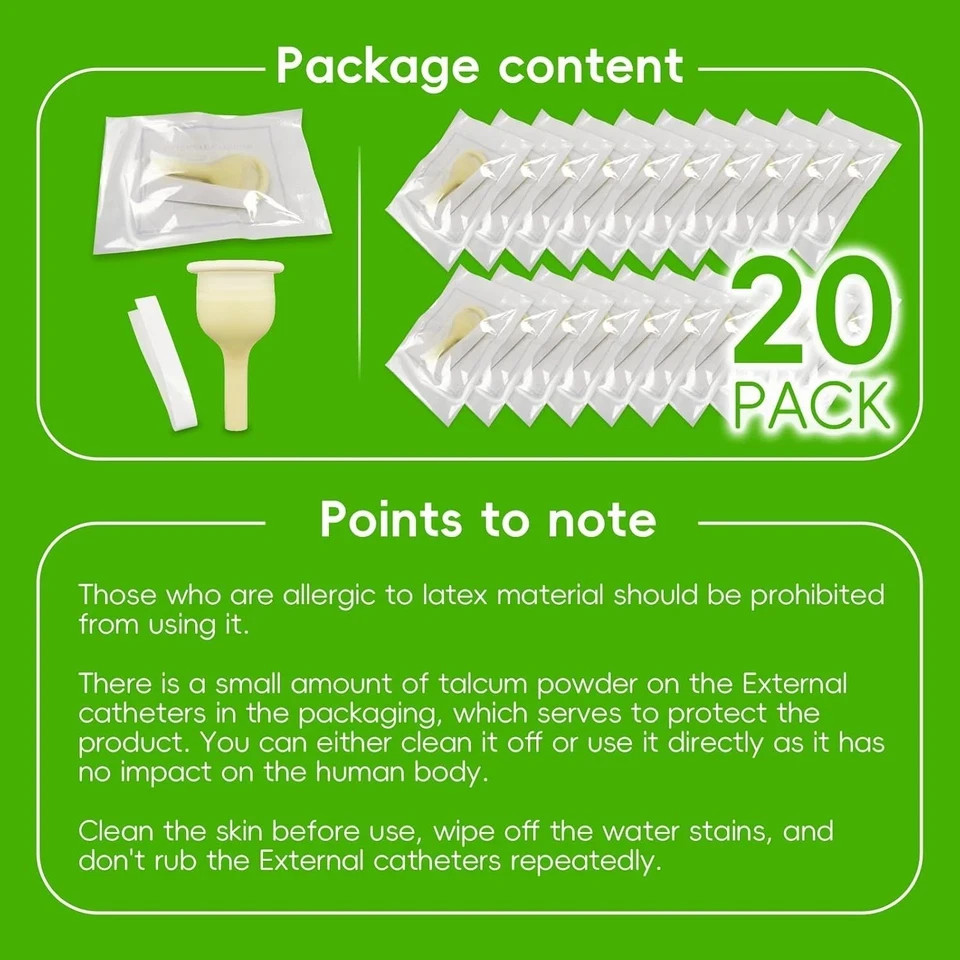 20PCS 35mm Latex Condom Catheters for Men, External Condom Catheter for Incon…