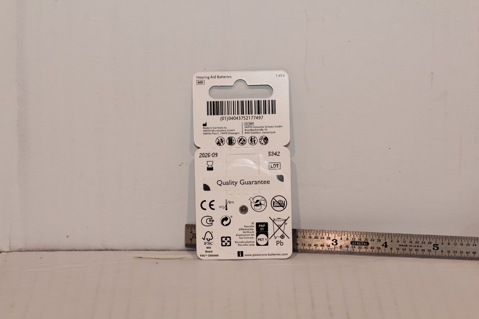 Powerone Hearing Aid Battery Size P10 – 78 count – EXP: 09/2026