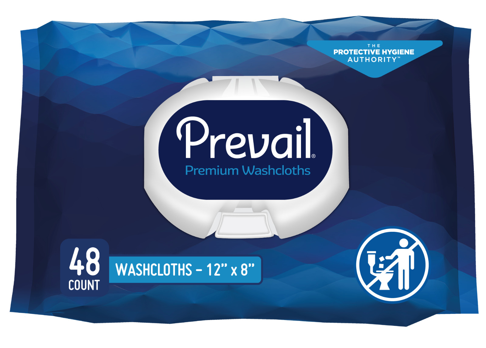 Prevail Disposable Adult Washcloths, Scented, 12 x 8 Inch, Pack of 48