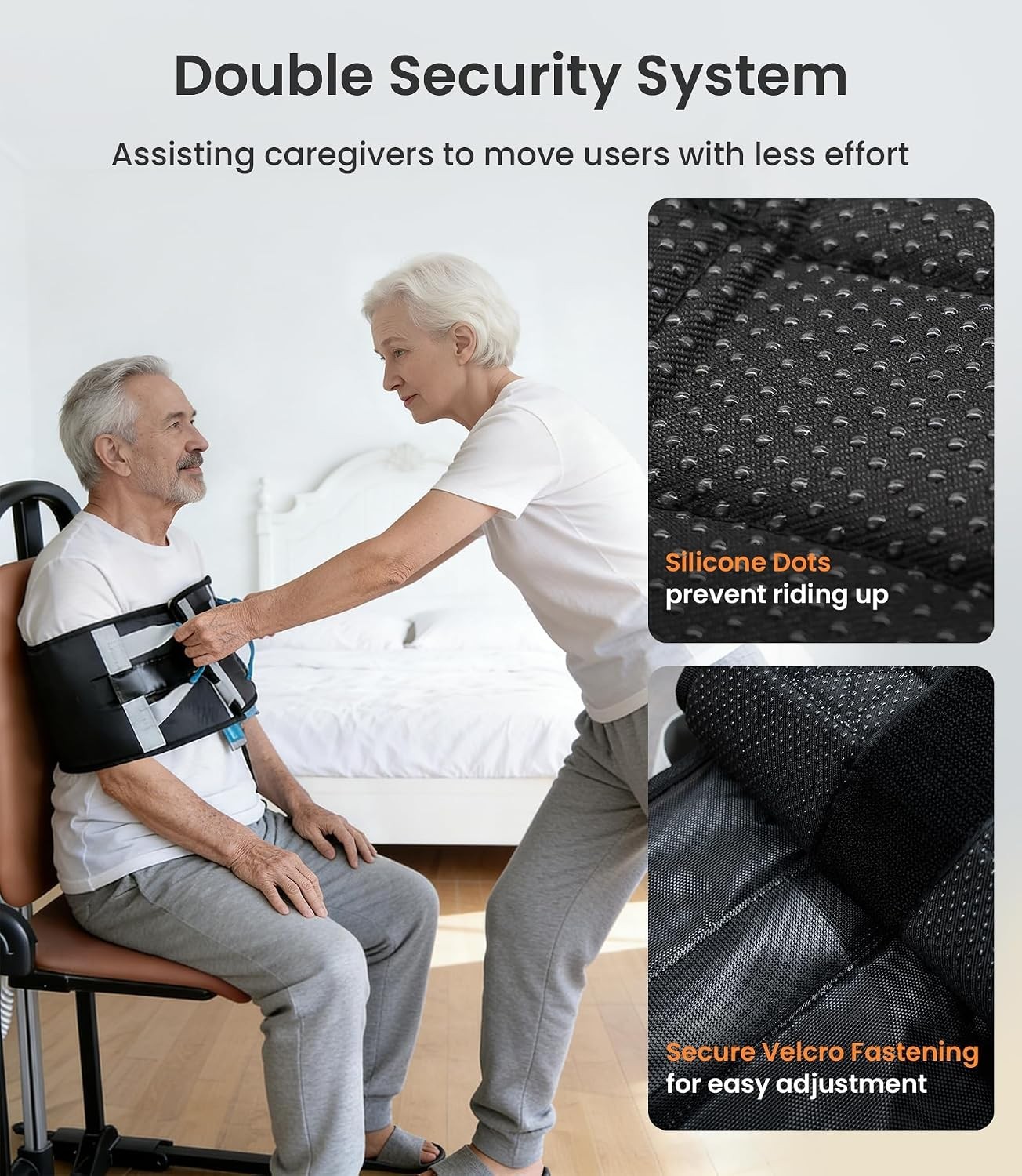 Transfer Sling Gait Belt Padded Handles Non-Slip 330lb Patient Lift Assist
