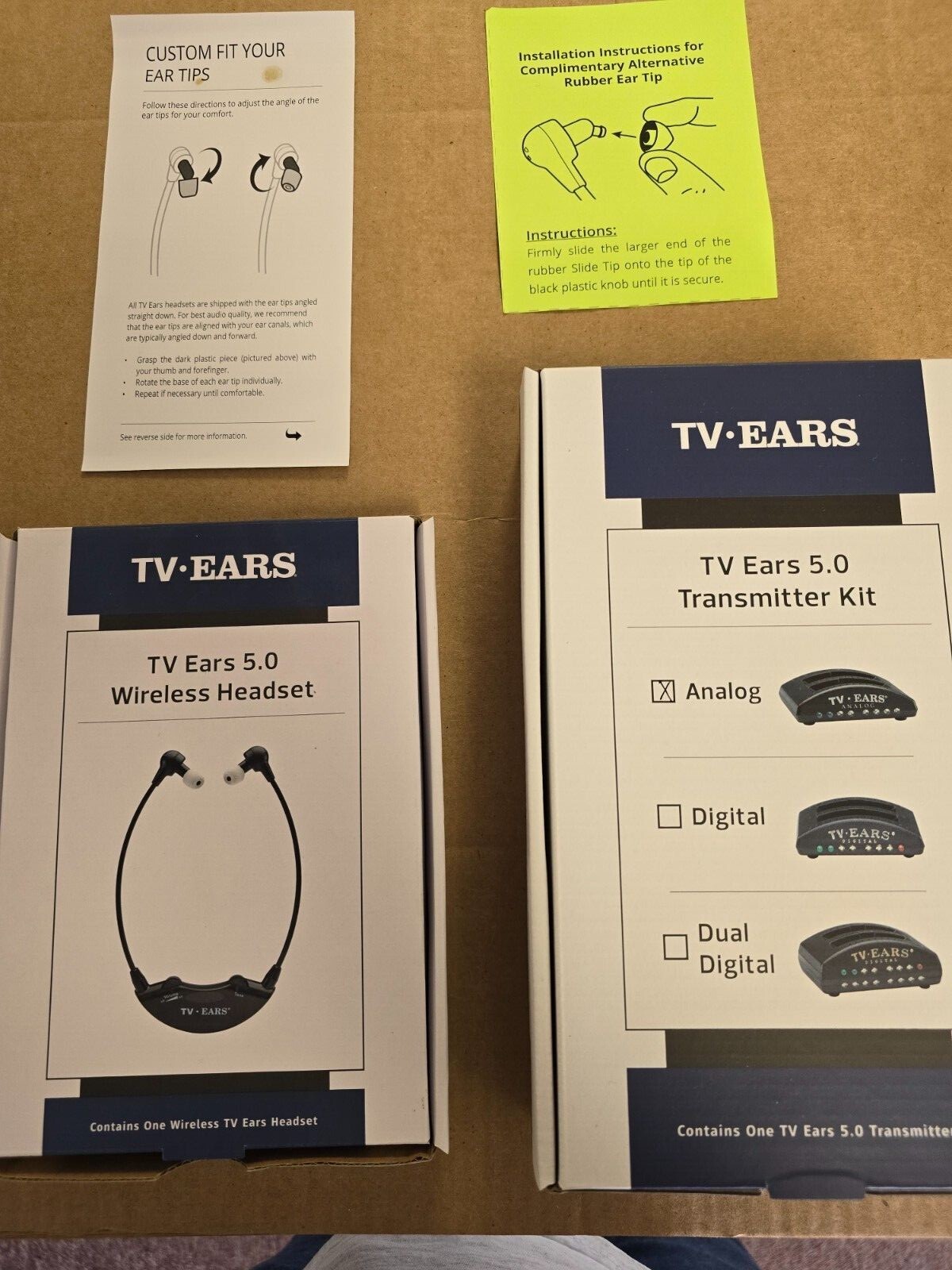 TV Ears Analog Wireless Headset System For TV Ideal For Seniors & With Hearing