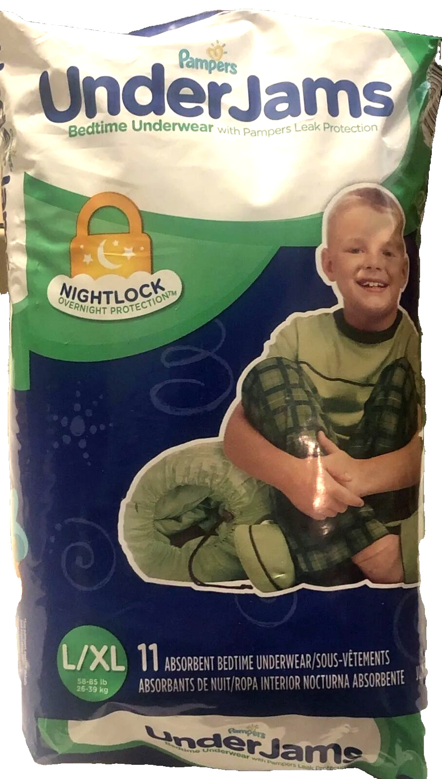 (2) L/XL Pampers UnderJams Bedtime Underwear 11 Pack Boys Bedwetting ~22pc TOTAL