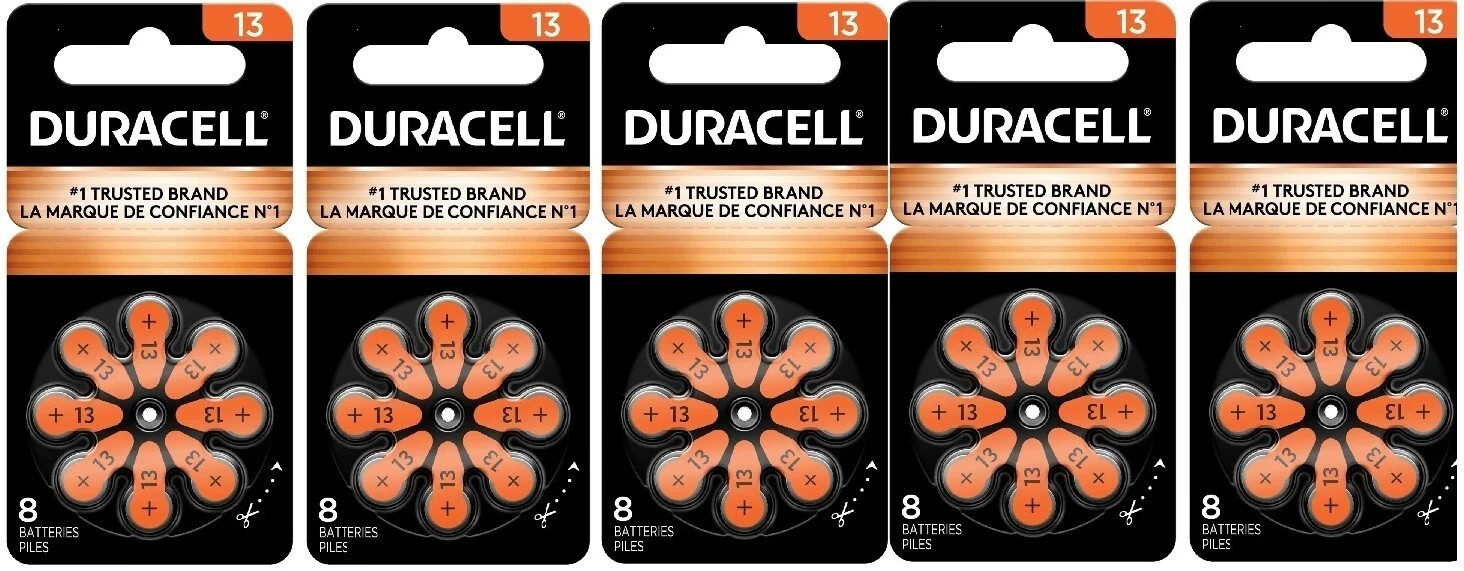 Duracell Activair Mercury Free Hearing Aid Batteries Size 13 (8-160) Exp 2029