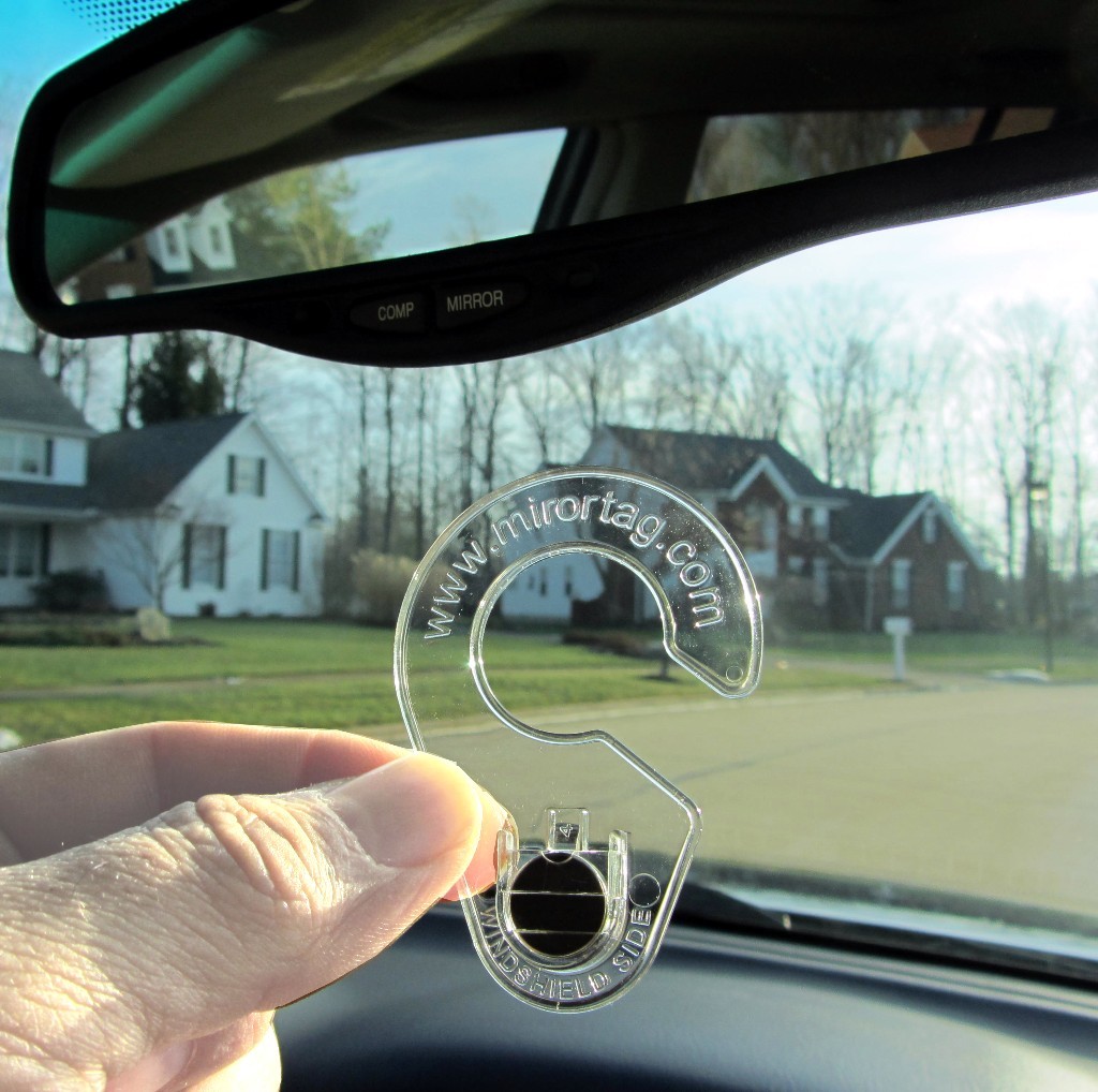 JL Safety Mirortag™ Plus- Hard Plastic Holder fits NC & NJ Handicap Tag size