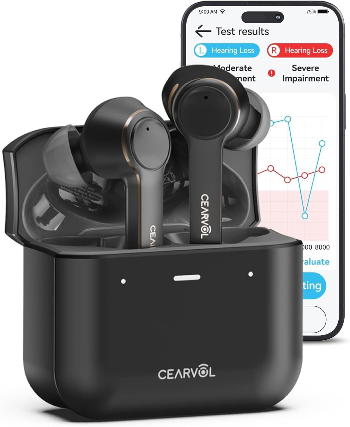 Cearvol Diamond X1 OTC Hearing Aids with Bluetooth Rechargeable App Control