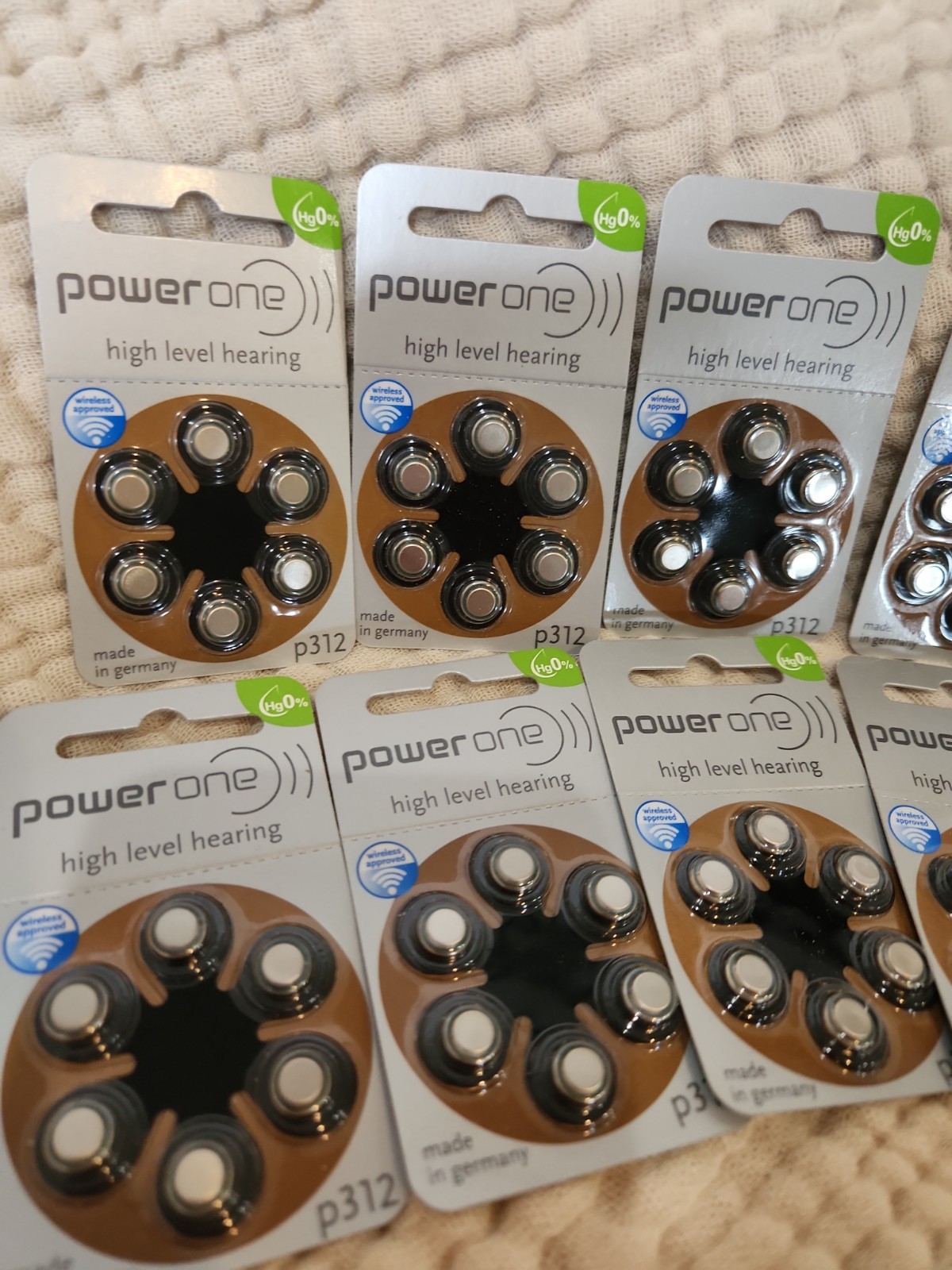 Power One Size P312/PR41 Hearing Aid Batteries Bundle 16 Full Packs 117 Total