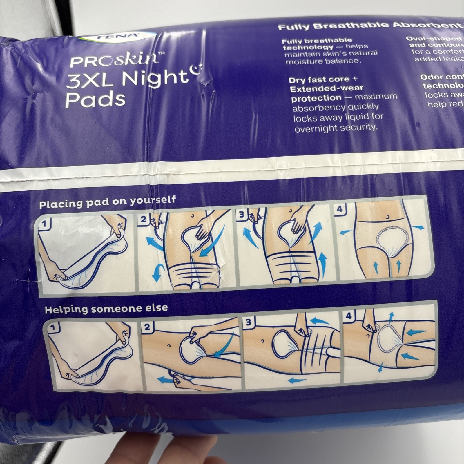 Tena ProSkin 3XL Pads, 24 Count, Overnight Absorbency,Women and Men Incontinence