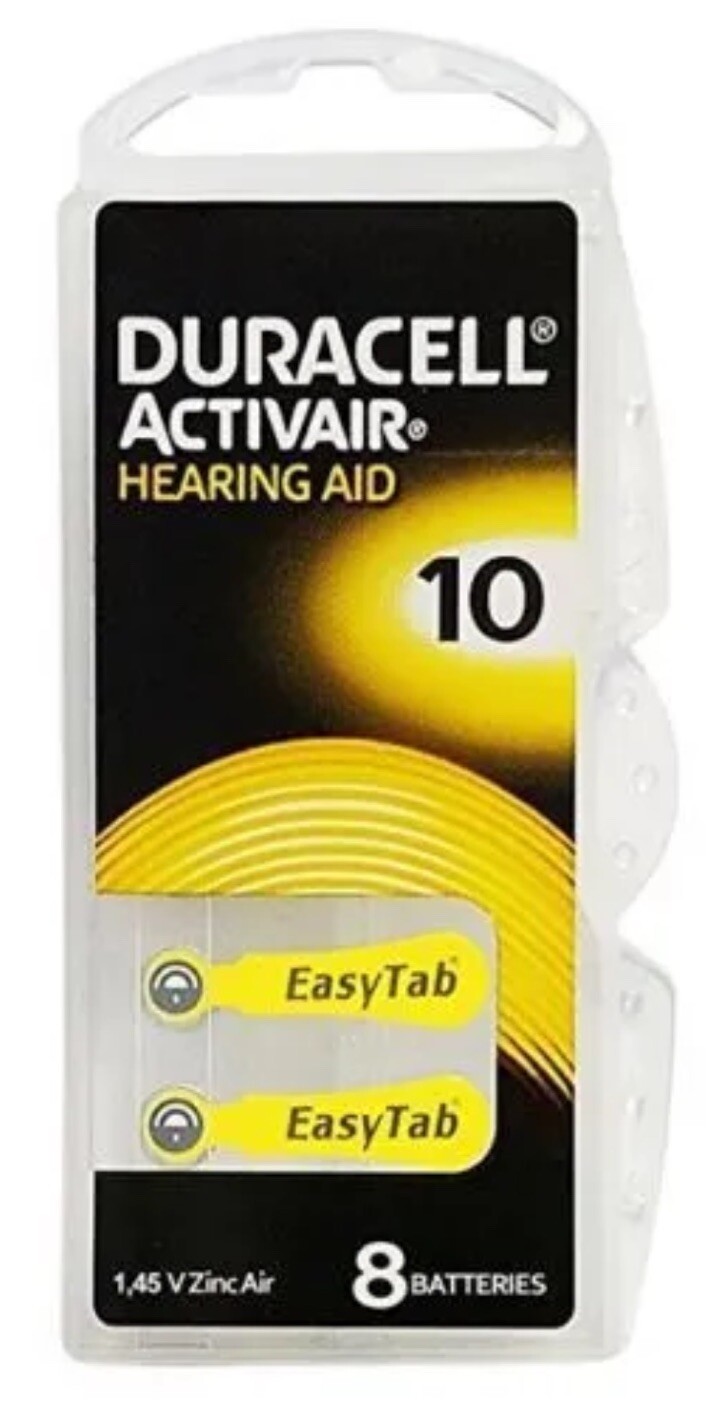 Duracell Activair Mercury Free Hearing Aid Batteries Size 10 Exp 2024-08 Lot 6
