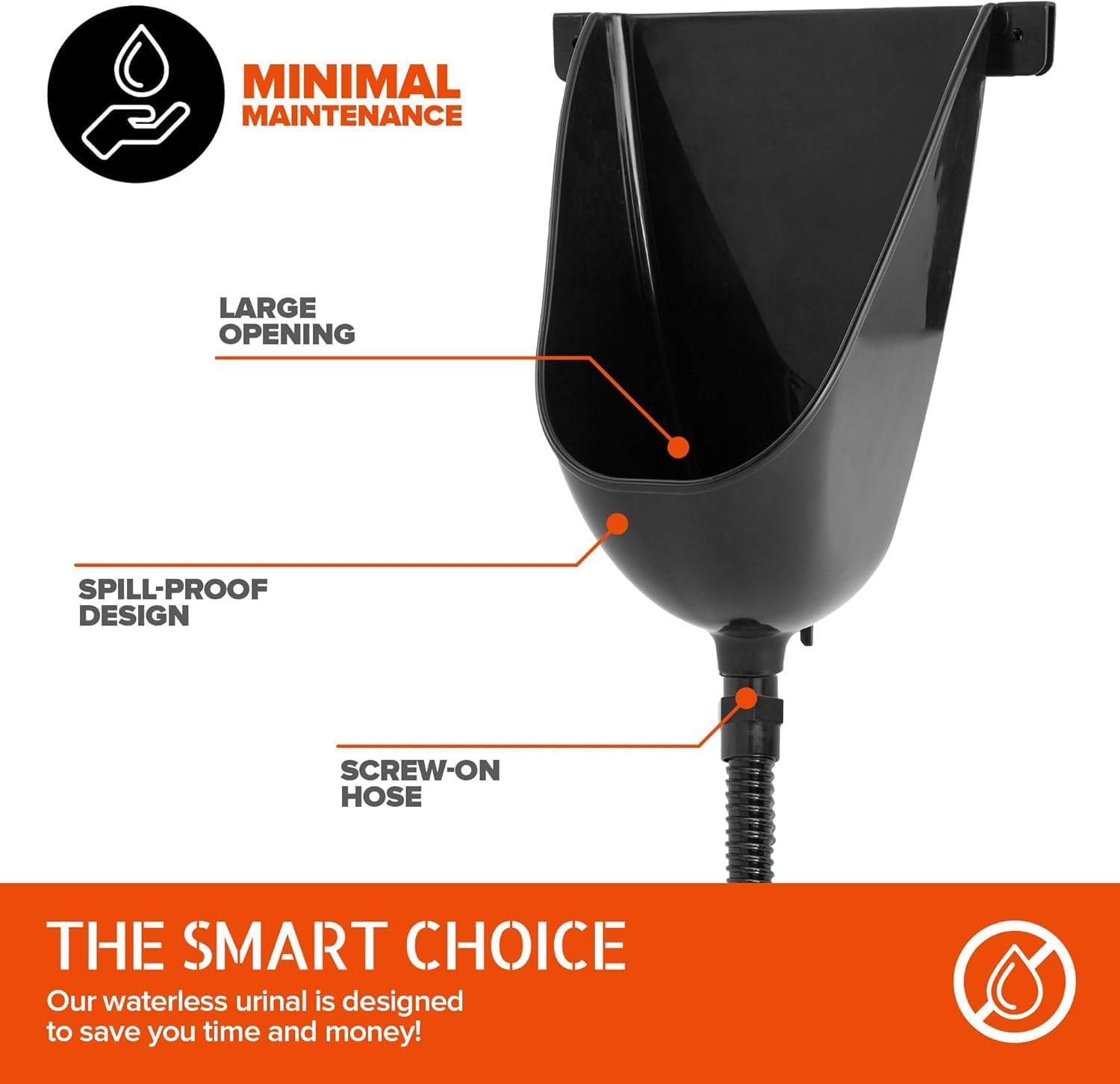 Stock Your Home Waterless Urinal for Men (Gray), Plastic Urinals for Men’S Garag