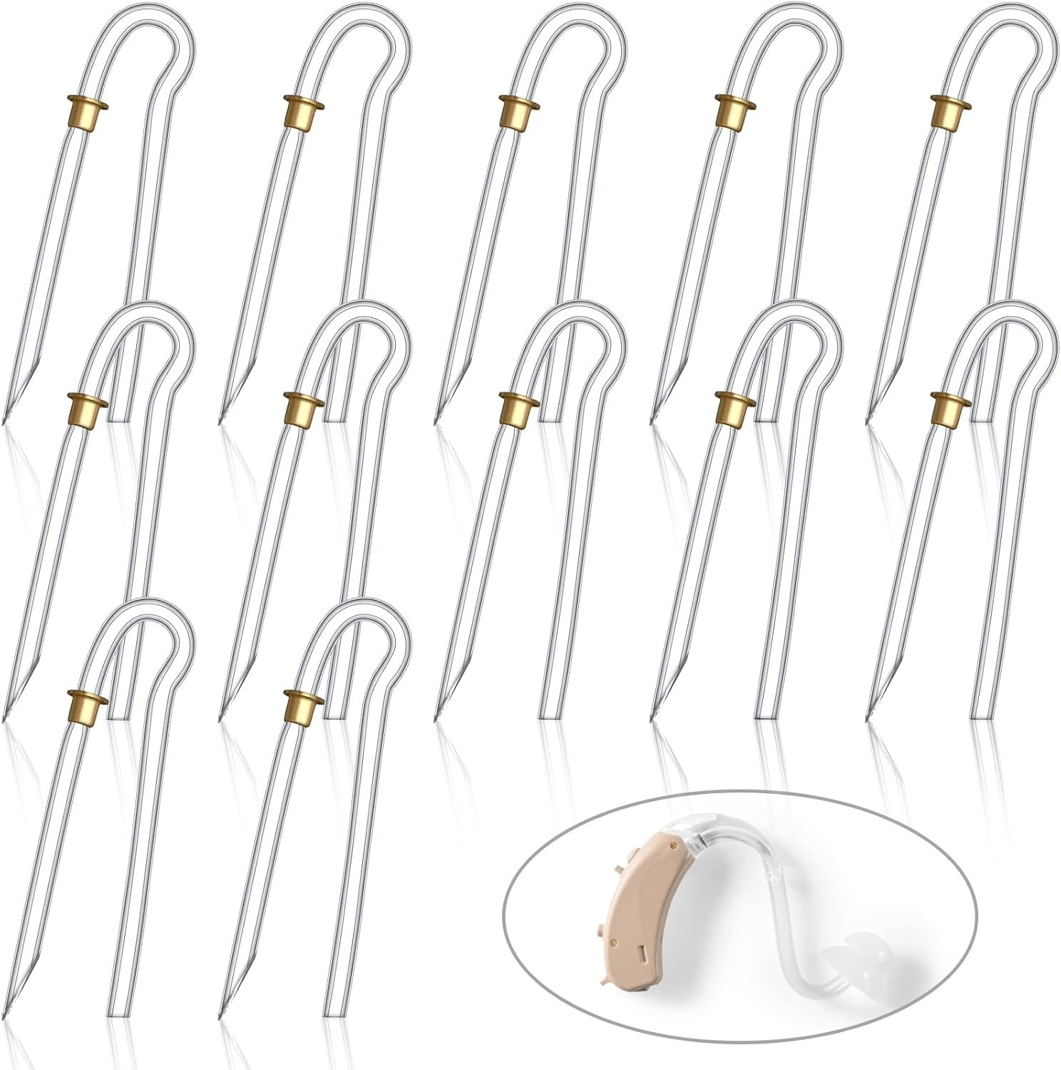 12 Pcs Hearing Aid Tubes Preformed BTE Earmold Tubing 3.5 x 2 mm Aid…