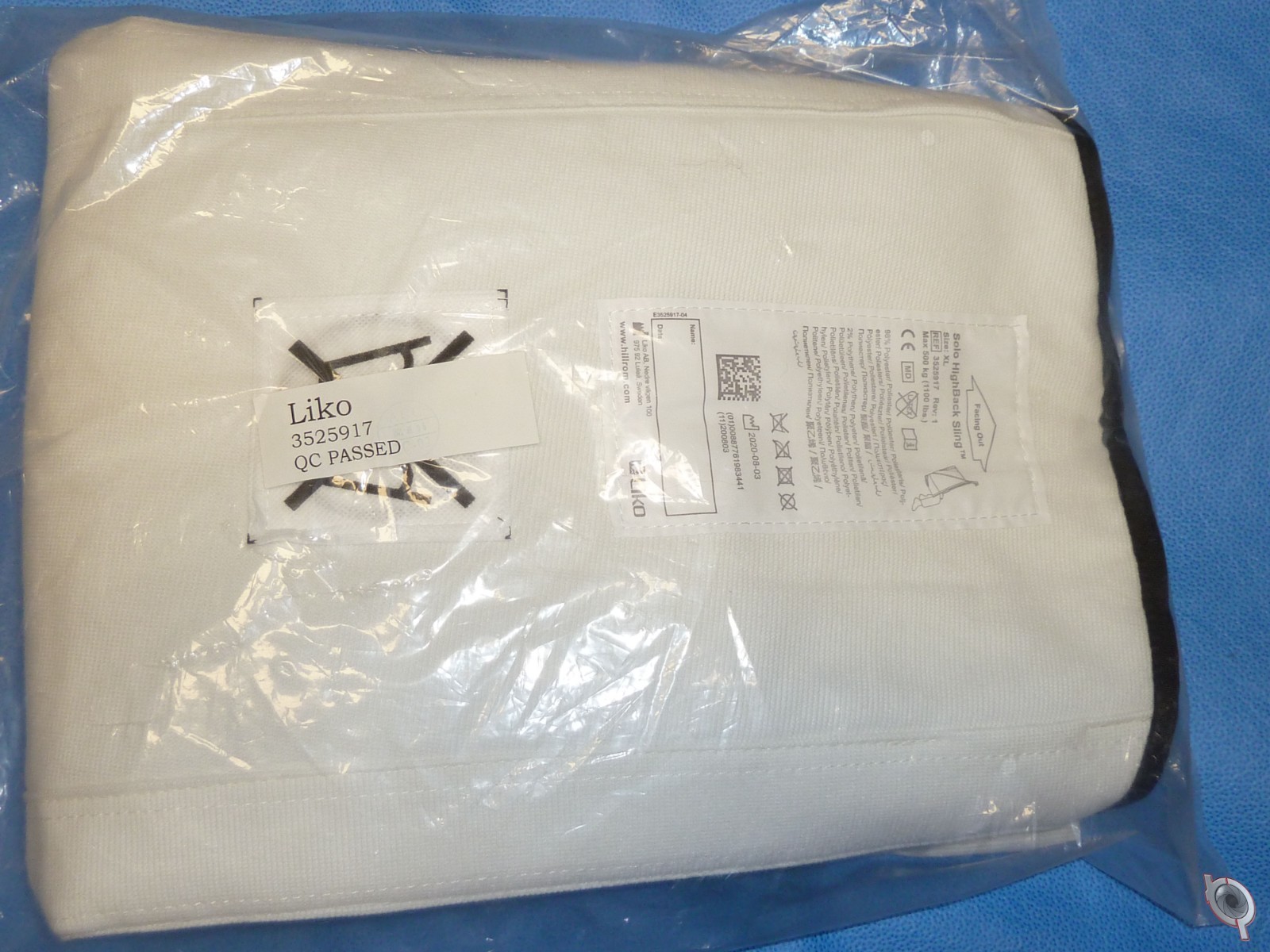 Hill-Rom LIKO Solo XL High Back SLING 1100lbs ref:3525917
