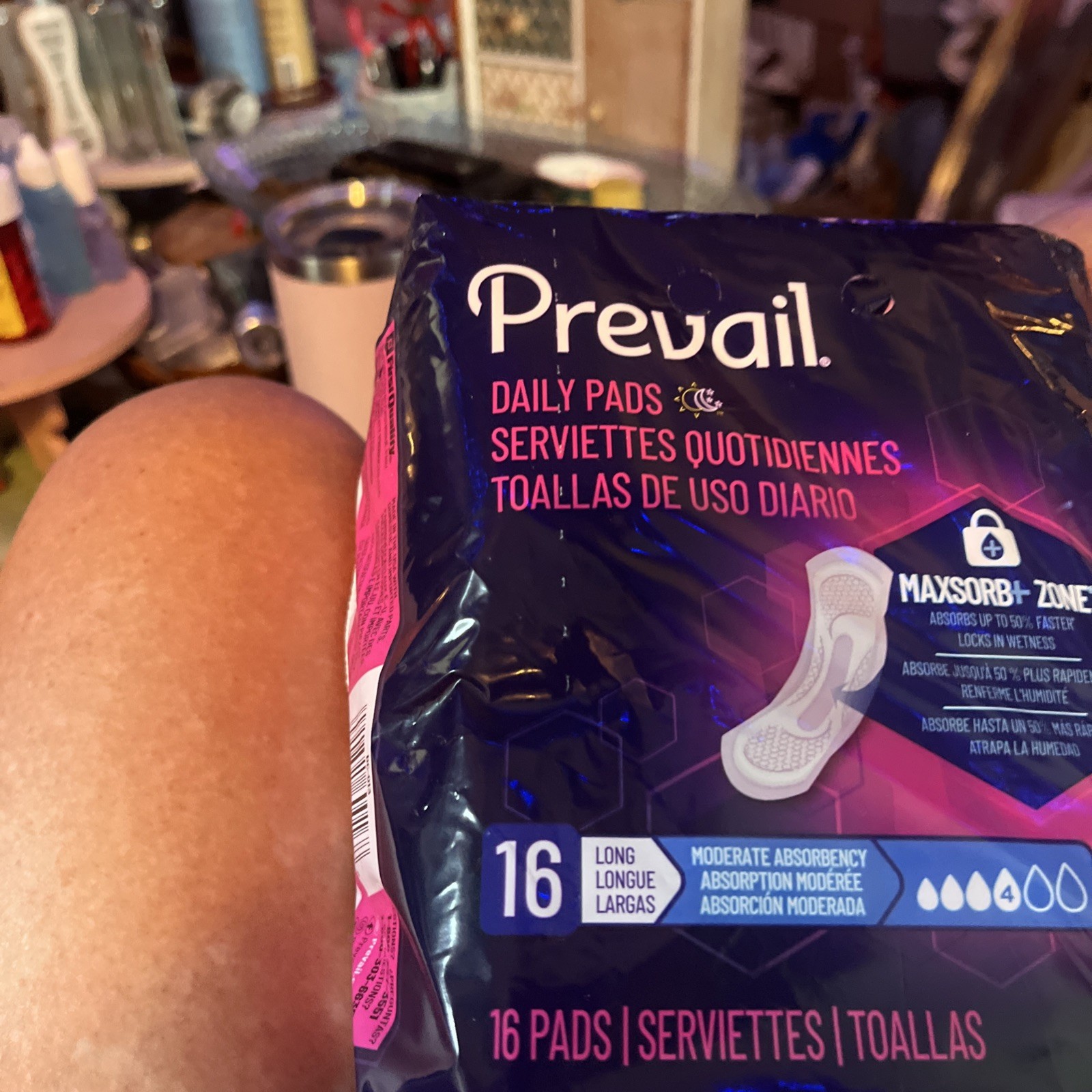 Prevail Daily Pads for Bladder Leaks, Incontinence, 16 Count Each Sz L