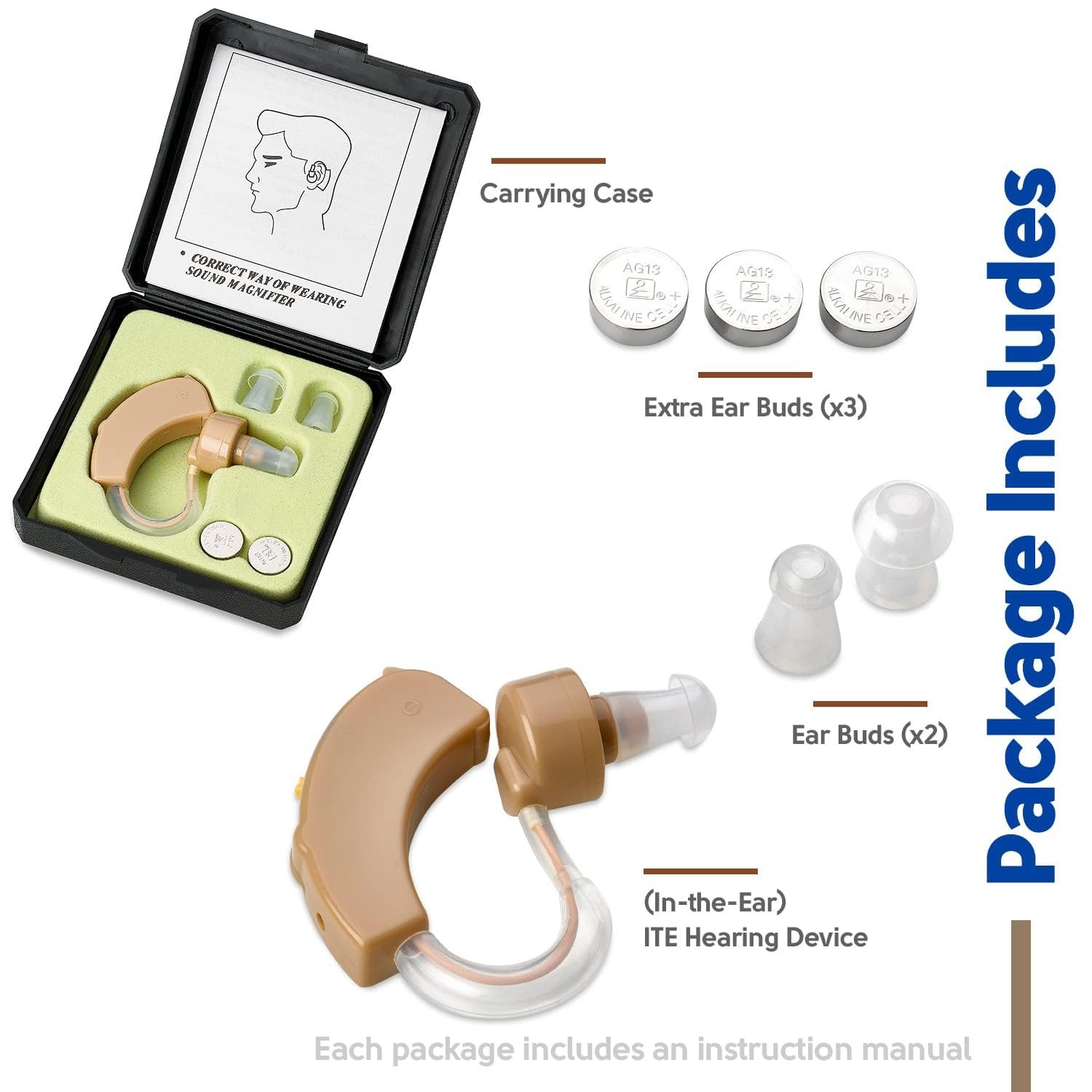 Comfortable BTE Hearing Aids with Adjustable Features & Adaptive Noise Control