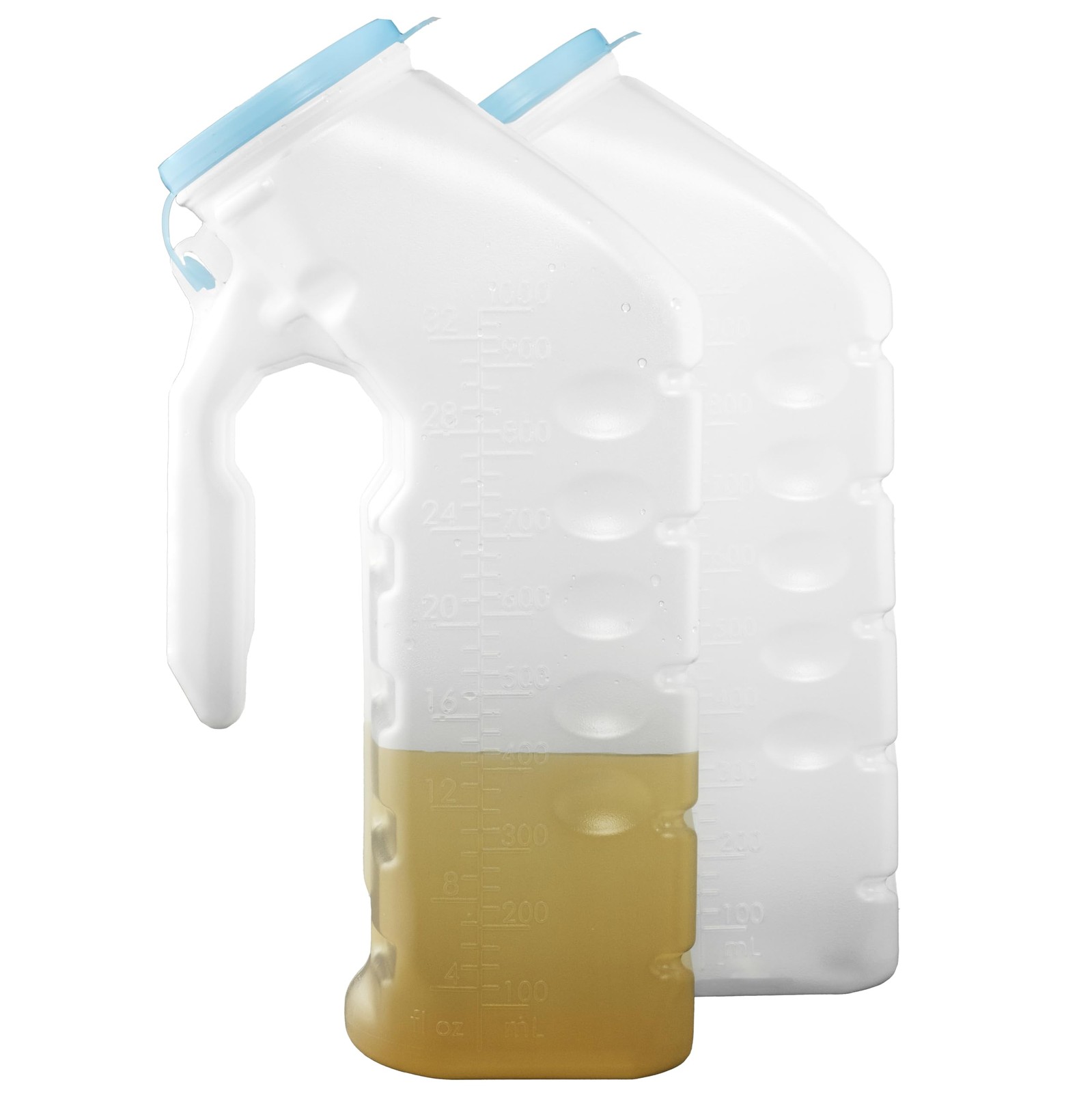 Male Urinal Glow Dark Lid 2 Bottles 32 Oz Portable Urine Collection Bedside