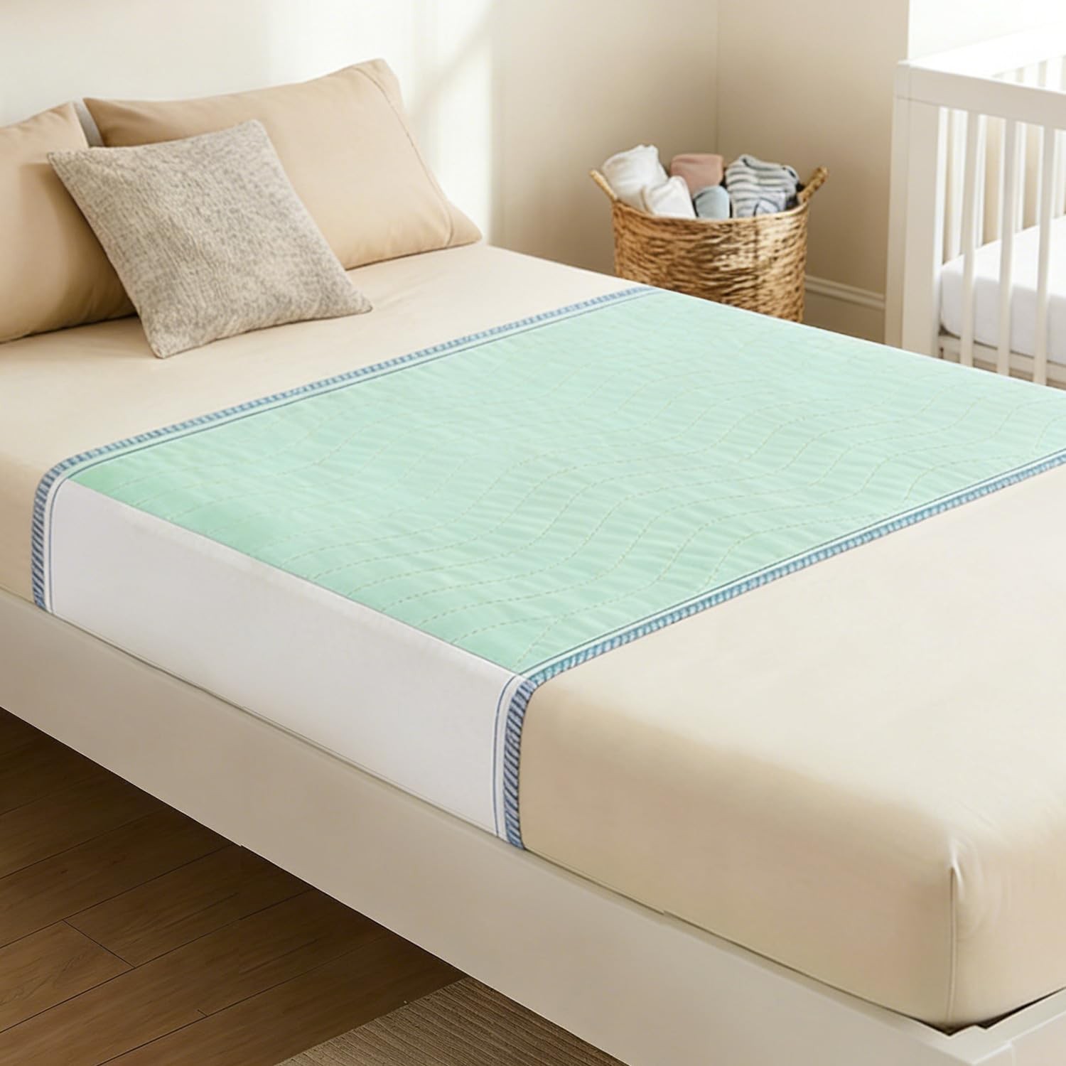 2 PCS 34×36 Inch Washable Waterproof Incontinence Bed Pad Reusable Green