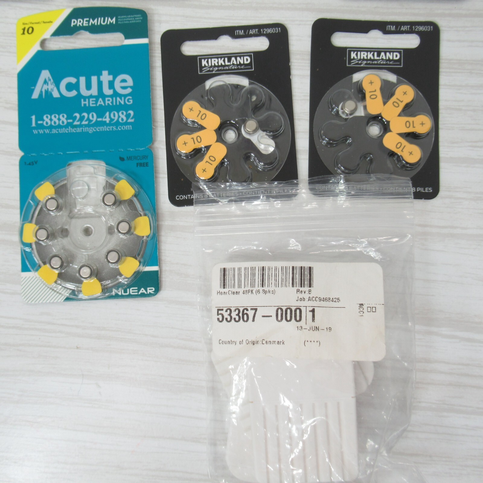 Hearing aid Batteries Size 10 Lot of 46 Exp 2023 Hear Clear Cleaning Brushes