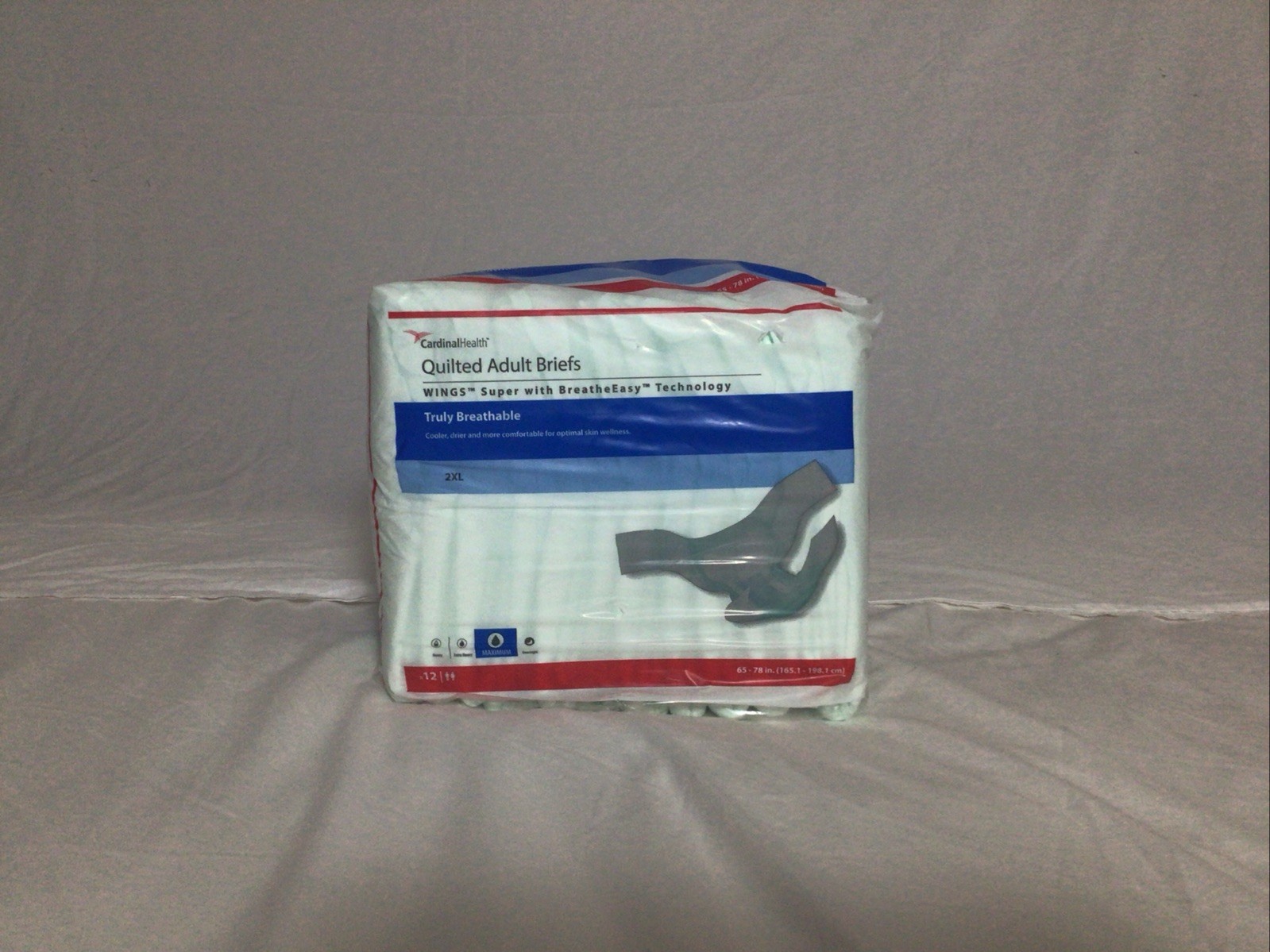Covidien Wings 67093 Super Quilted Adult Briefs Disposable Heavy Diapers XXL 12