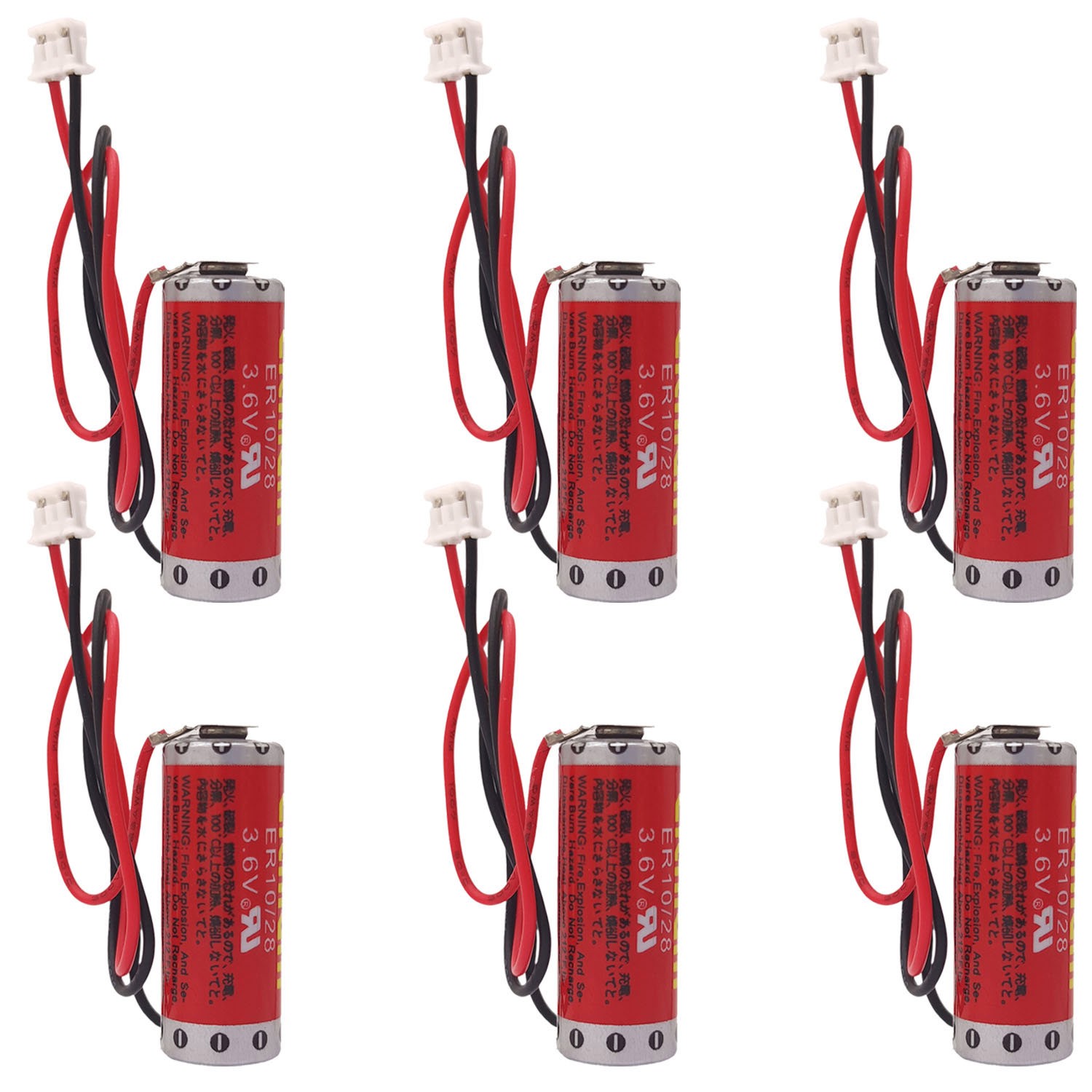 6-Pack ER10/28 3.6V Battery for Mitsubishi FX2NC-32BL ER10280 Battery