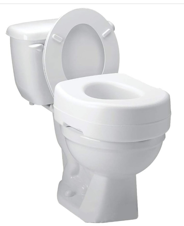 Carex Economy Raised Toilet Seat, 5.5” White, 300 lb Capacity
