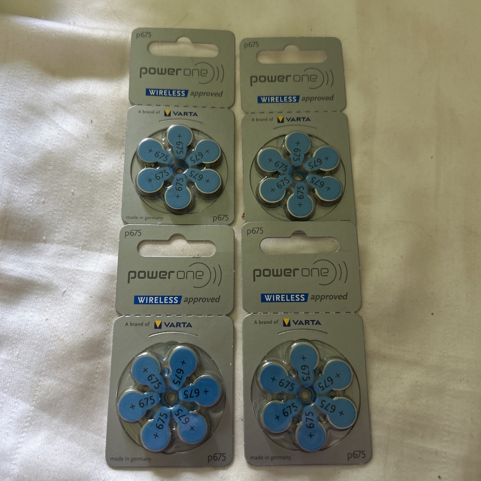 6 cells x 4 Pack Power One P675 Implant Plus batteries Cochlear Hearing aid