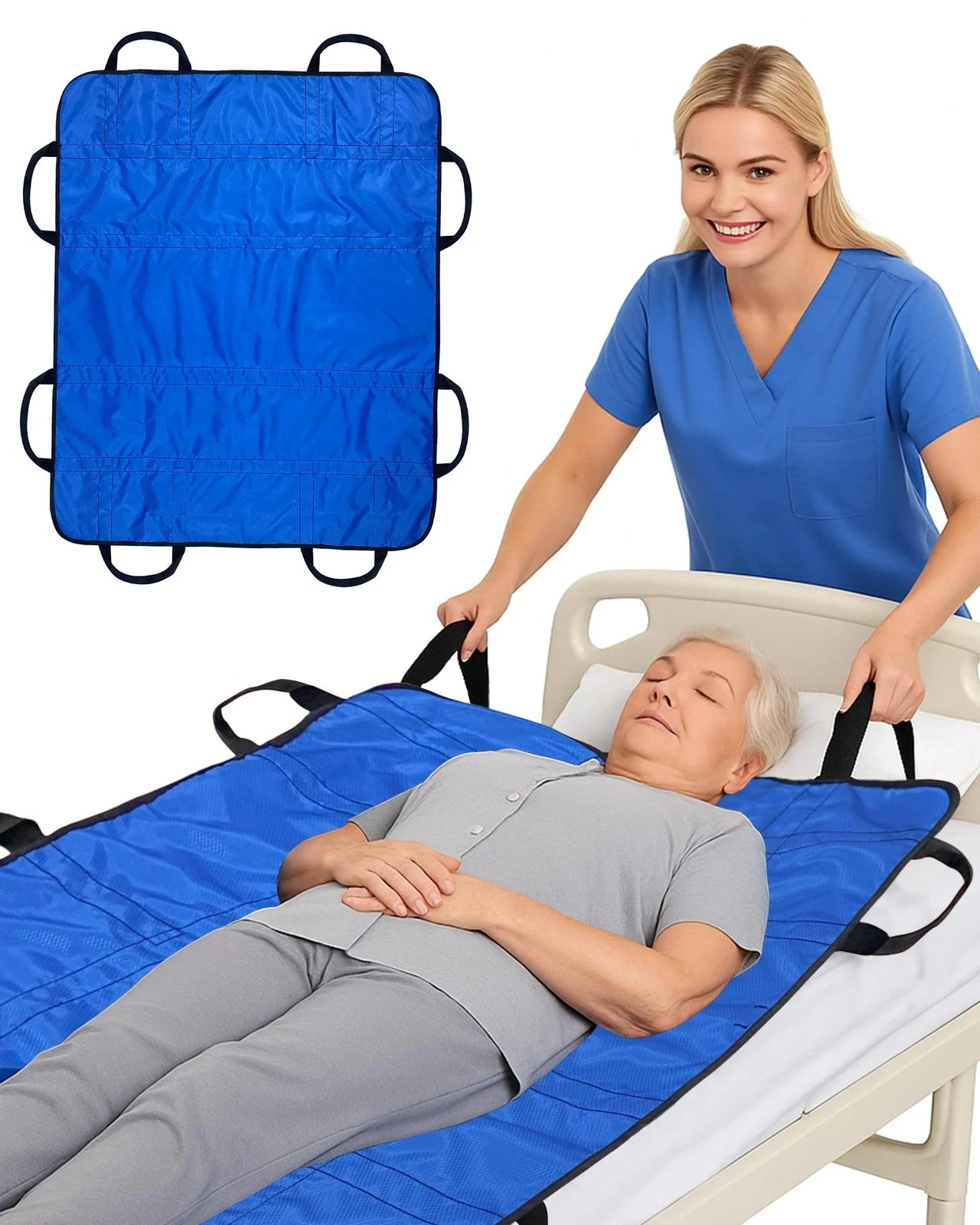 SPRING SEAON Patient Positioning Bed Pad with Handles – Transfer Slide Sheet…