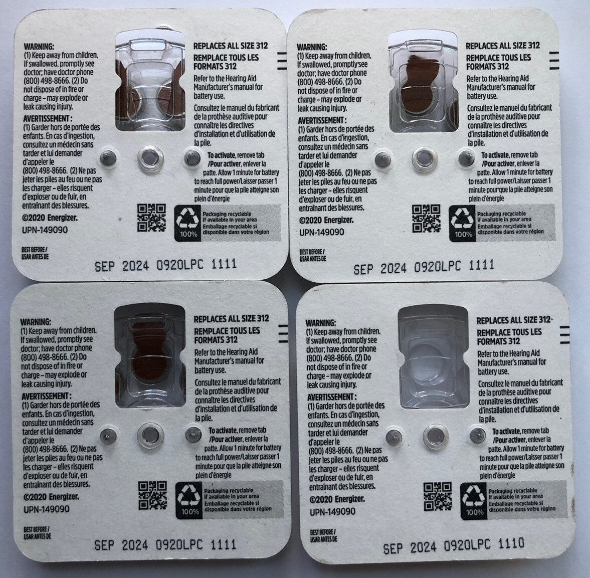 Energizer 312 Hearing Aid Batteries Lot Of 27 Total Exp: 2024