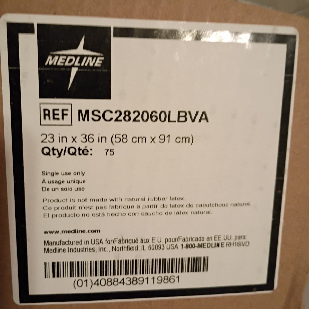 Medline Deluxe Fluff & Polymer Underpads, 23×36″, 75 ct. Bed Pads #MSC282060LBVA