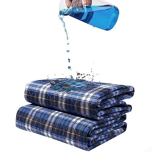 Non-Slip Bed Pads for Incontinence Washable 36″ x 52″|2 PackWaterproof Bed Pa…