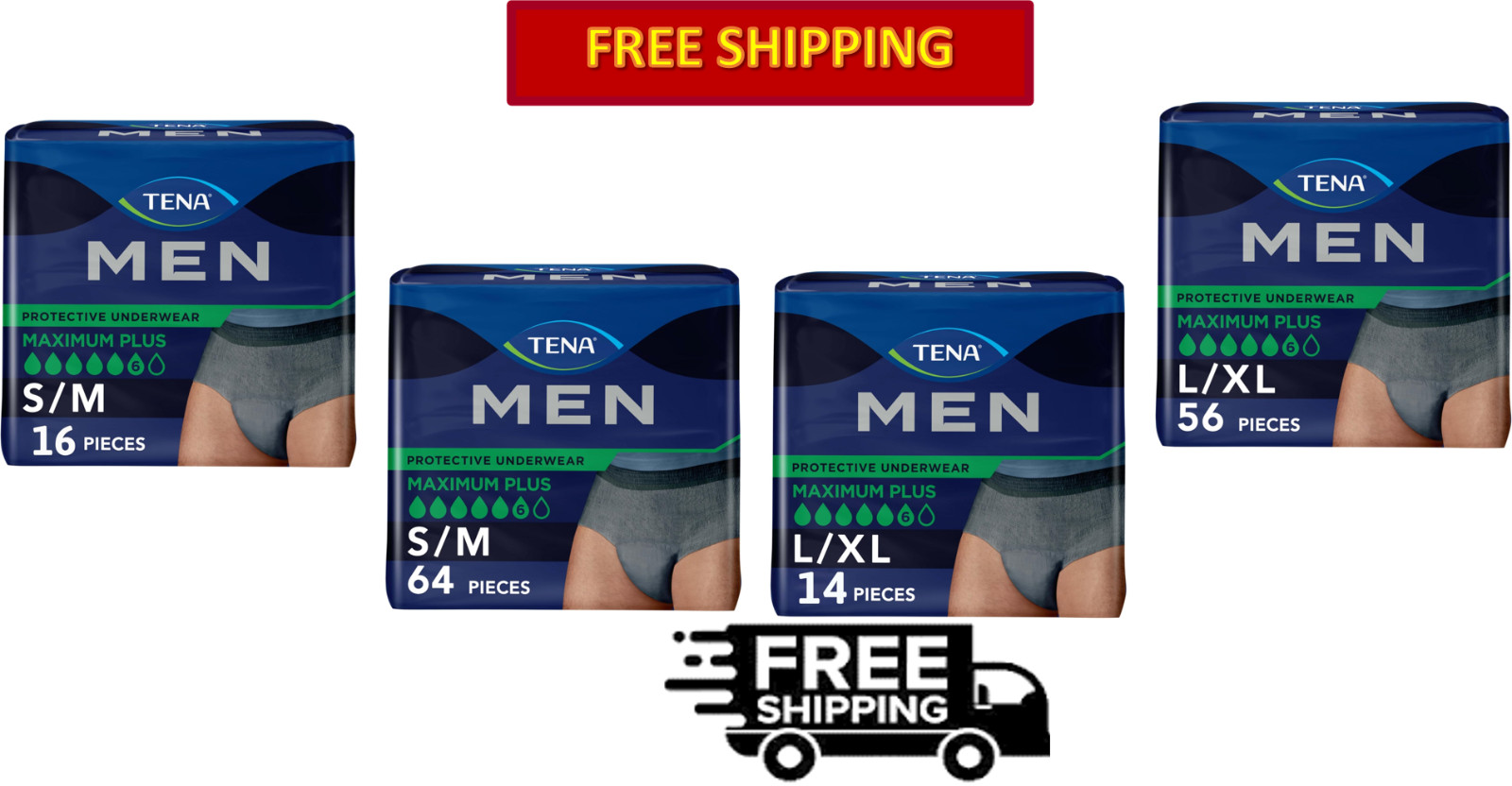 Tena Protective Men Incontinence/ Bladder Control Underwear, Max Plus Absorbency