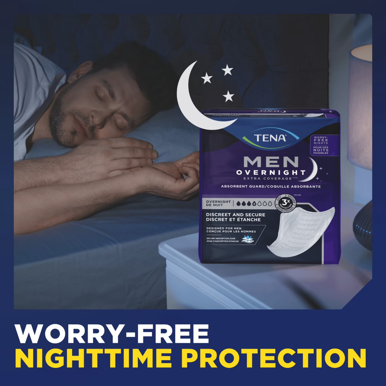 TENA Men Overnight Guard Level 4 Incontinence Pads 120 Count