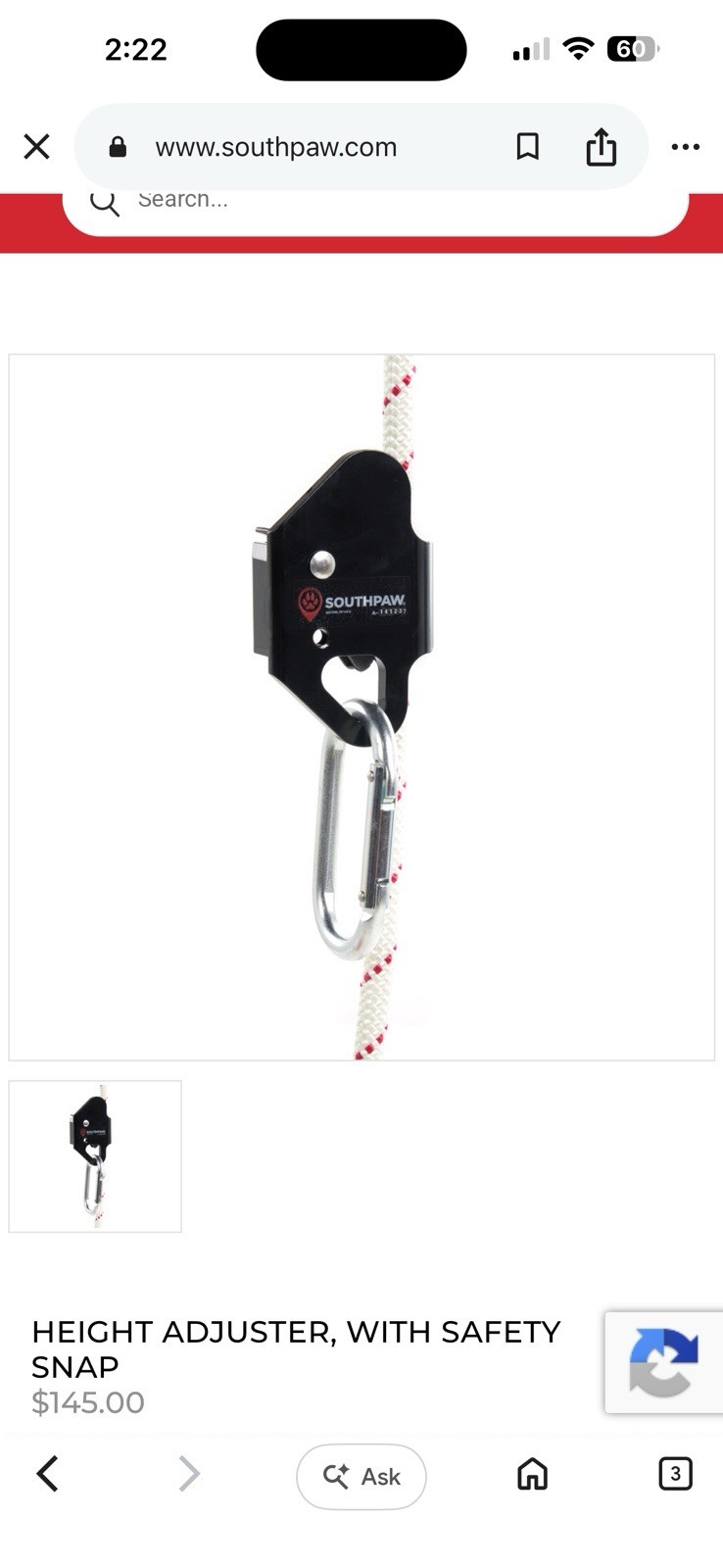 Southpaw Height Adjuster 5000 W/Safety Snap & Safety Rotational Device – Look!