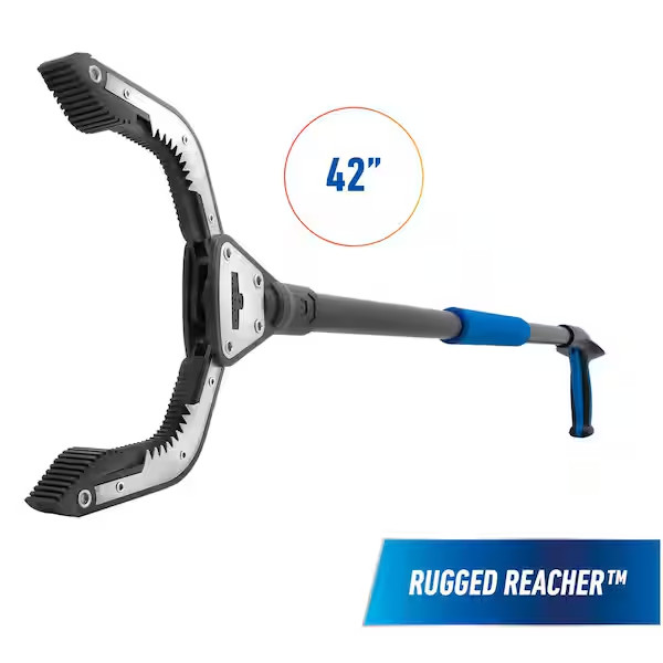 Unger Rugged Reacher Heavy Duty Grabber Tool for Outside Clean-up, 42.5