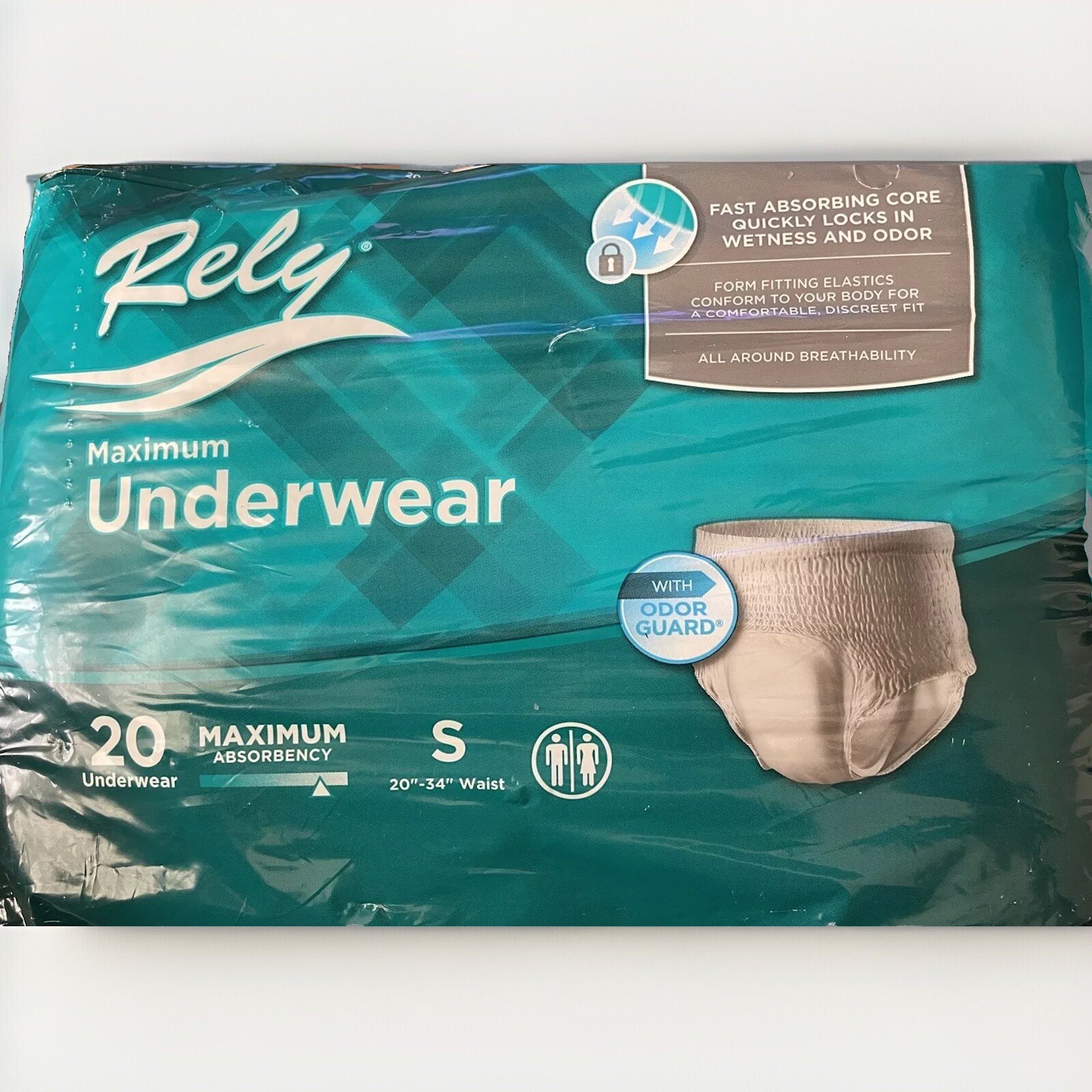 Rely Incontinence Brief Maxi-Absorbency Sz. Small (Case 80 Count) 4 Packs