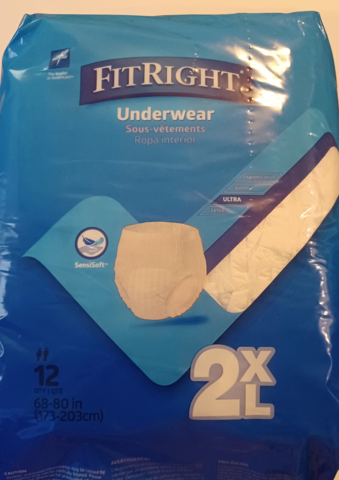 FitRight Super Adult Diapers Incontinence Underwear, Maximum, 12 Count